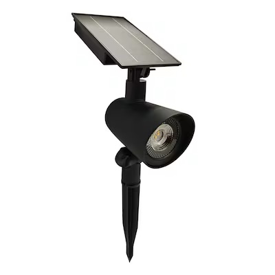 harbor breeze 180 -lumens black warm white solar led flood light