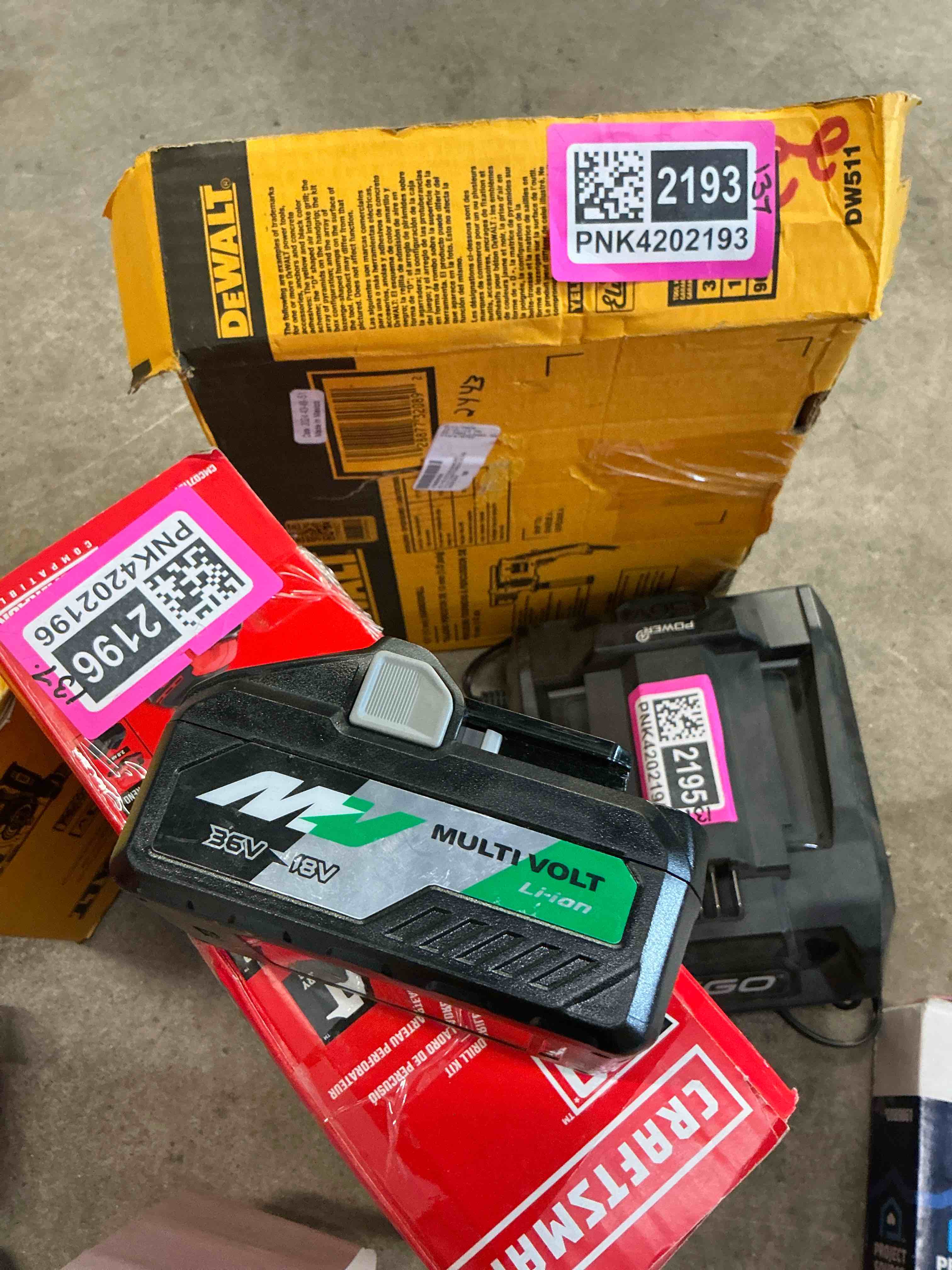 Condition photo showing As Is for metabo hpt 36 volt lithium battery, multivolt 4.0ah, 372121m