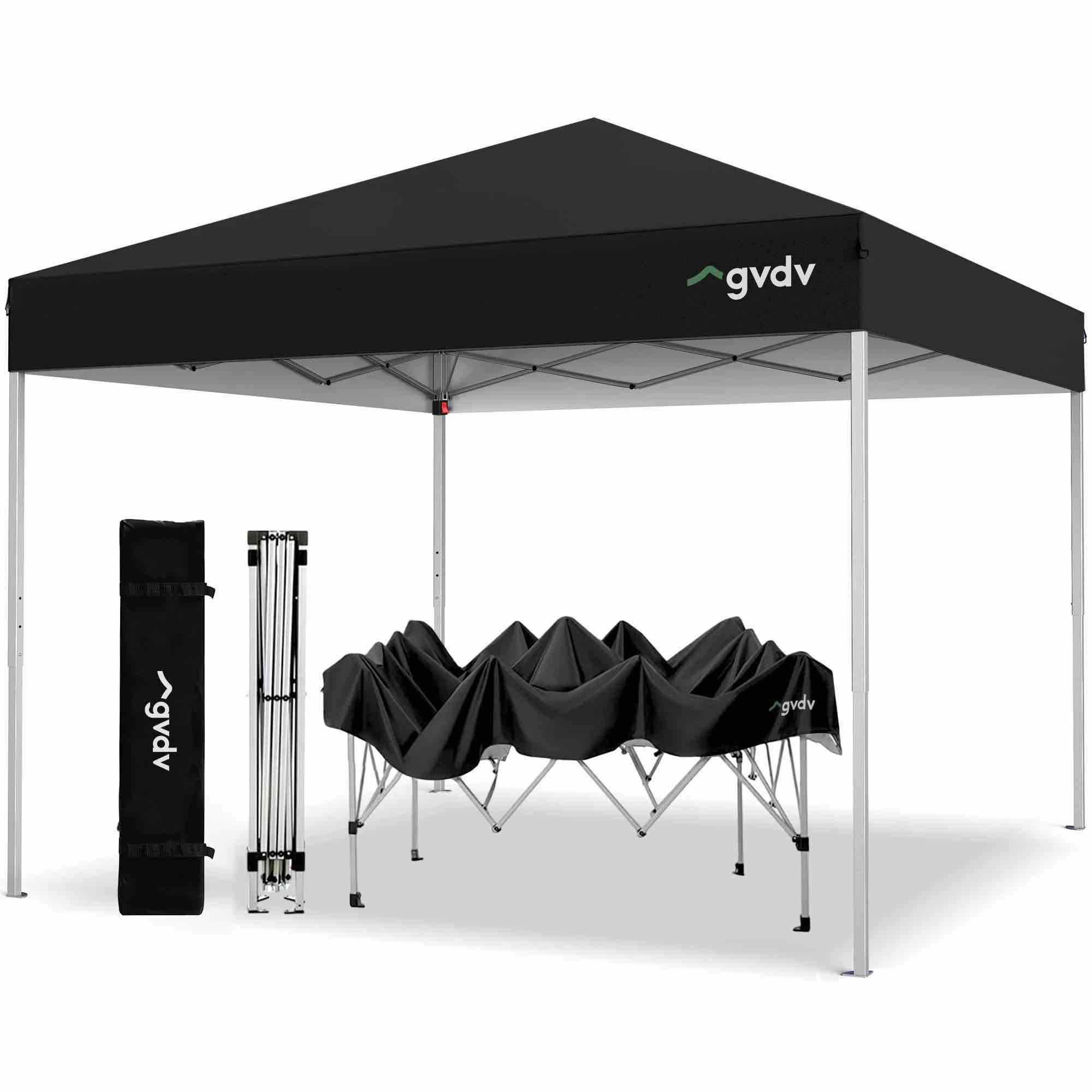 gvdv canopy tent, 10x10 ft easy pop up outdoor canopy tent, portable straight leg gazebo instant canopy, blue