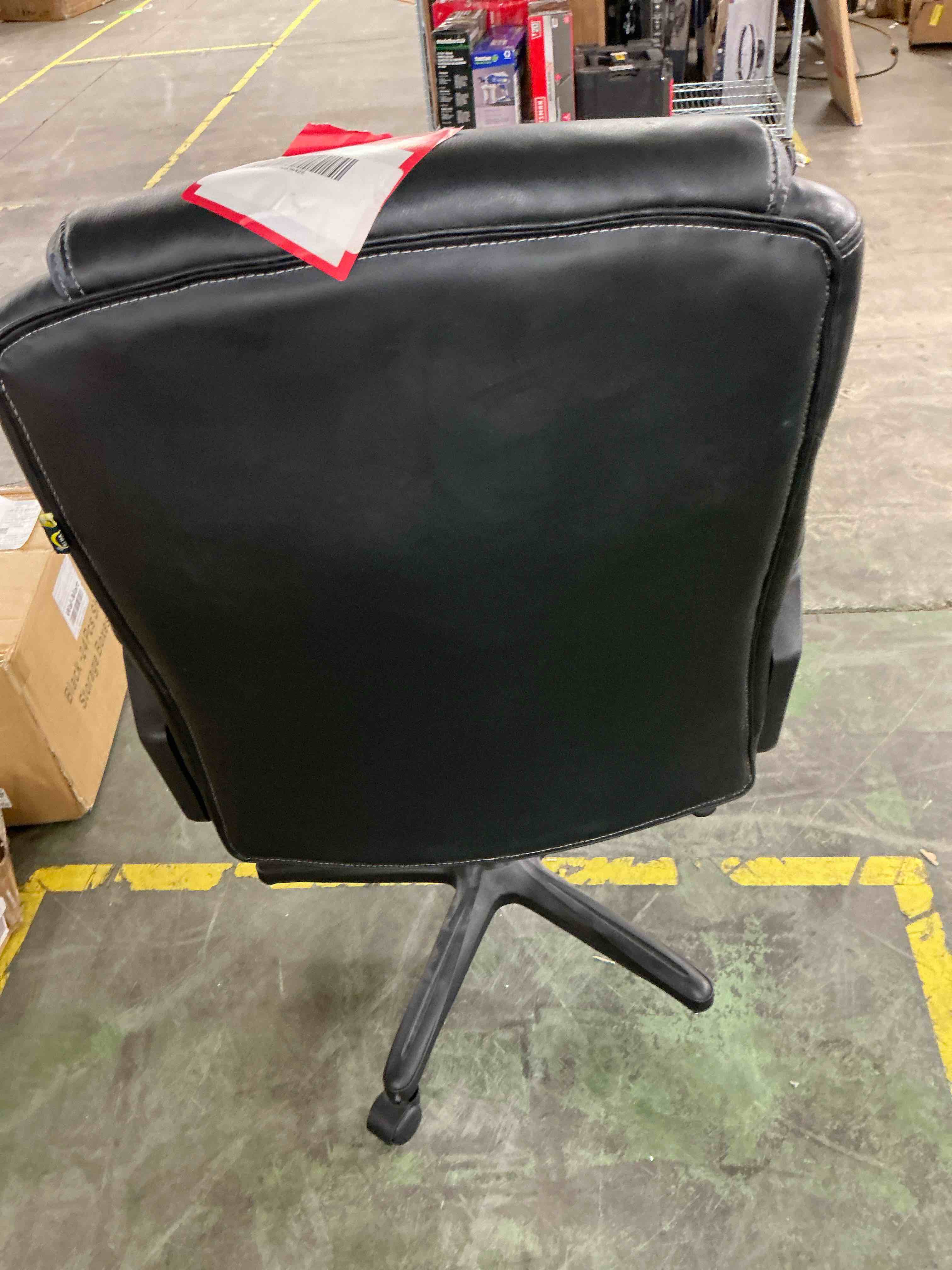 Condition photo showing As Is for serta mid back lumber support and swivel office desk chair  black