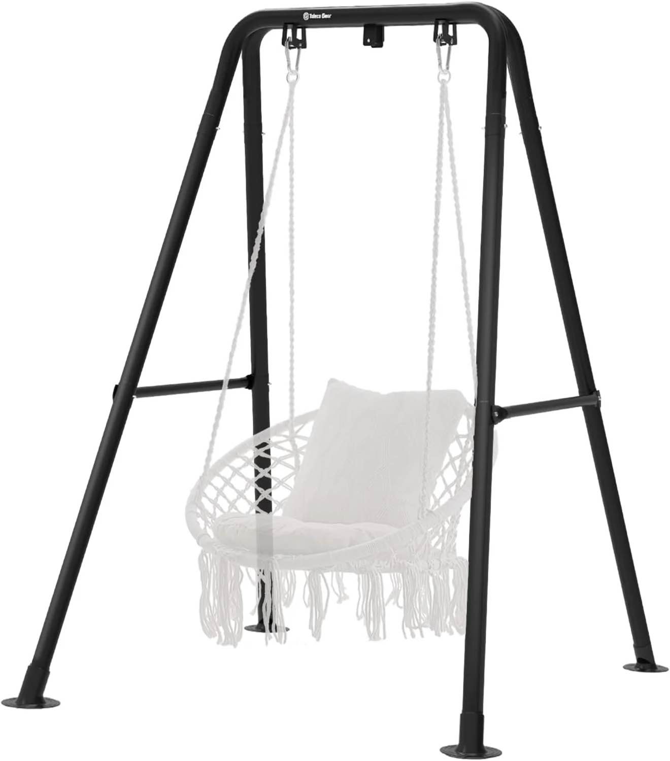 g taleco gear hammock chair stand, outdoor hammock stand for hanging swing chair, patio swing stand, heavy-duty steel, 300lbs, black