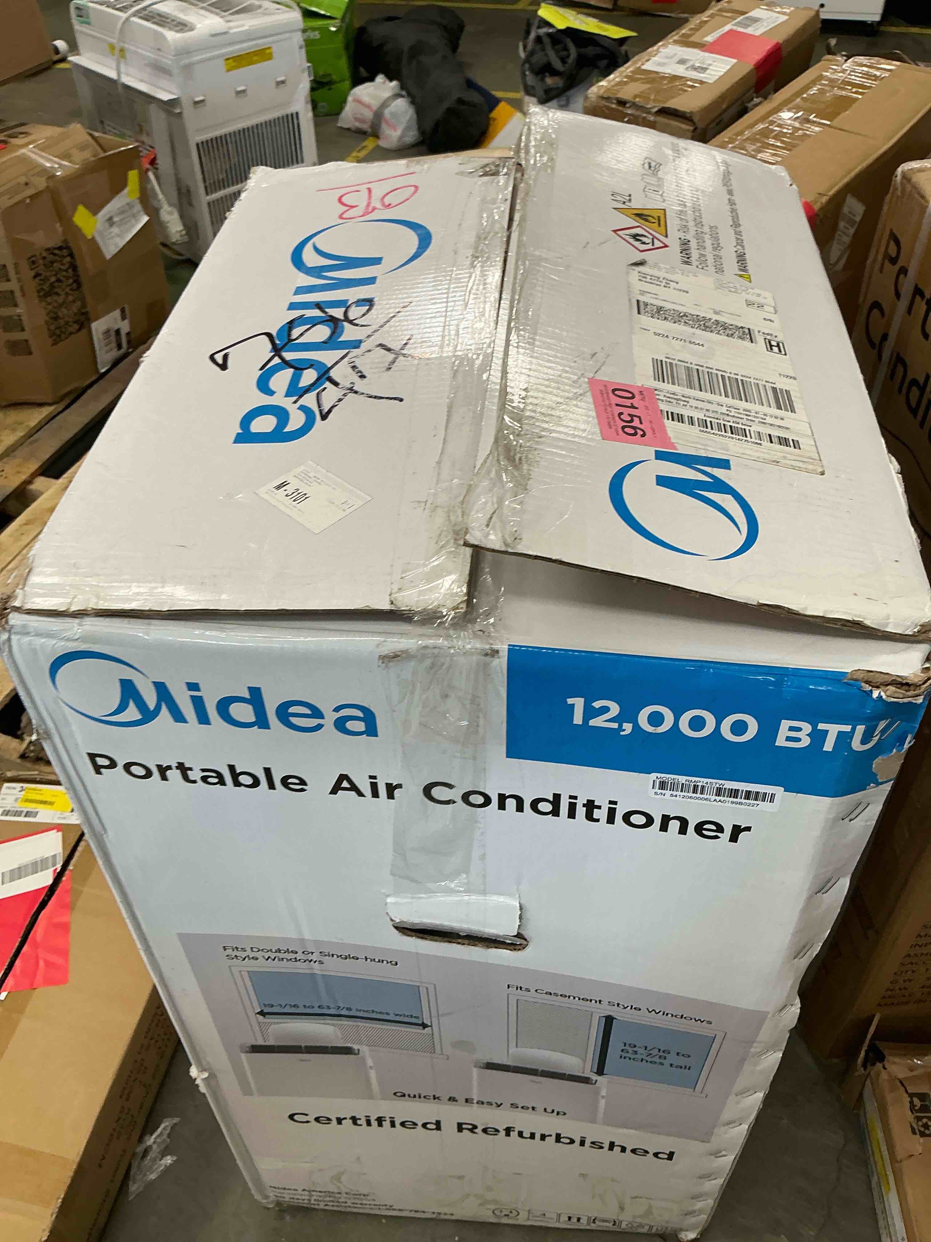 Condition photo showing Good Condition for restored midea duo 12 000 btu portable air conditioner inverter 3-in-1 ventilate dehumidifier cool wi-fi and alexa white