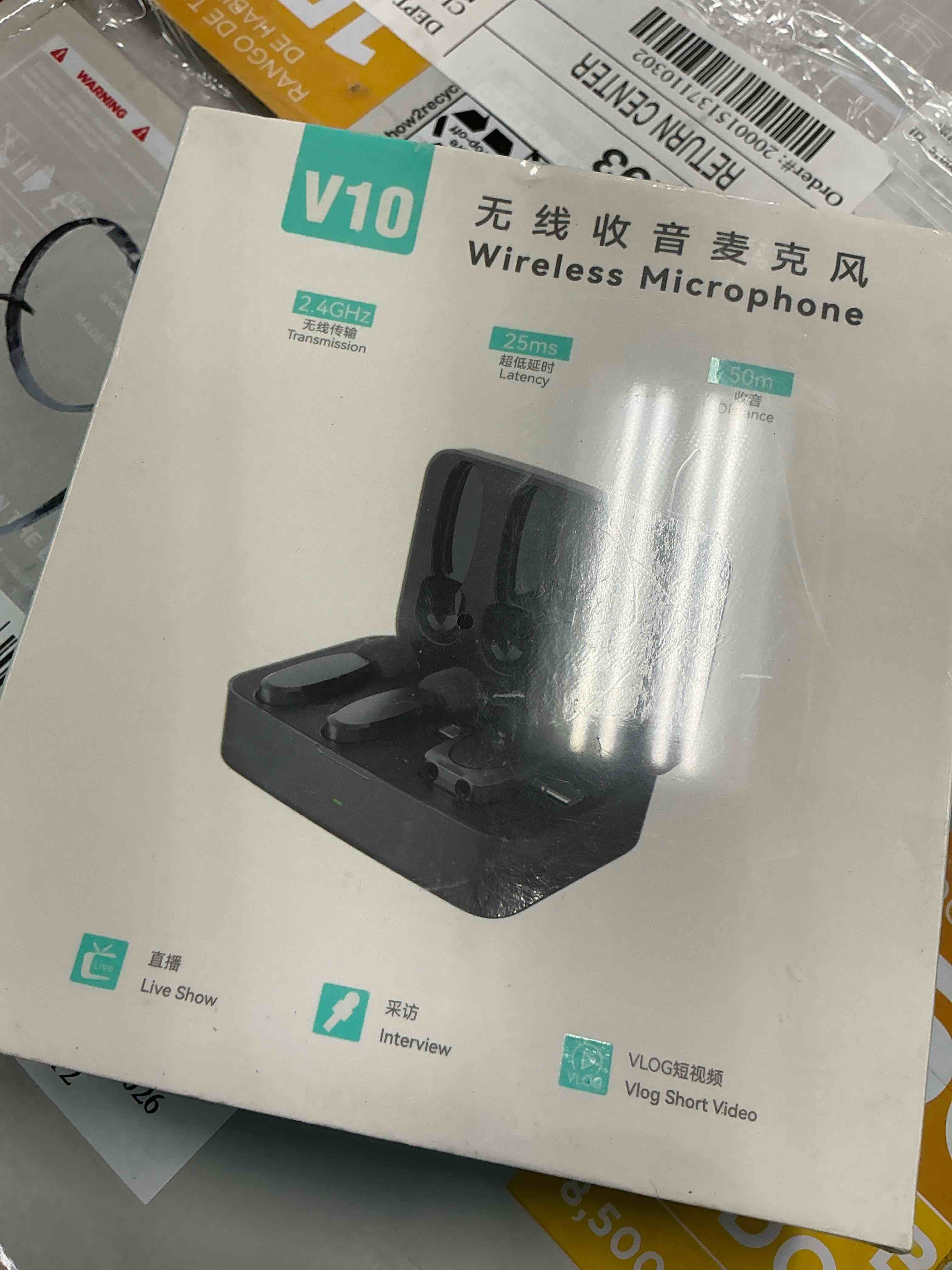 Condition photo showing New/Like New for maxtop chargebuddy v10 wireless lavalier microphone | 48khz |100ft range | plug & play | compatible