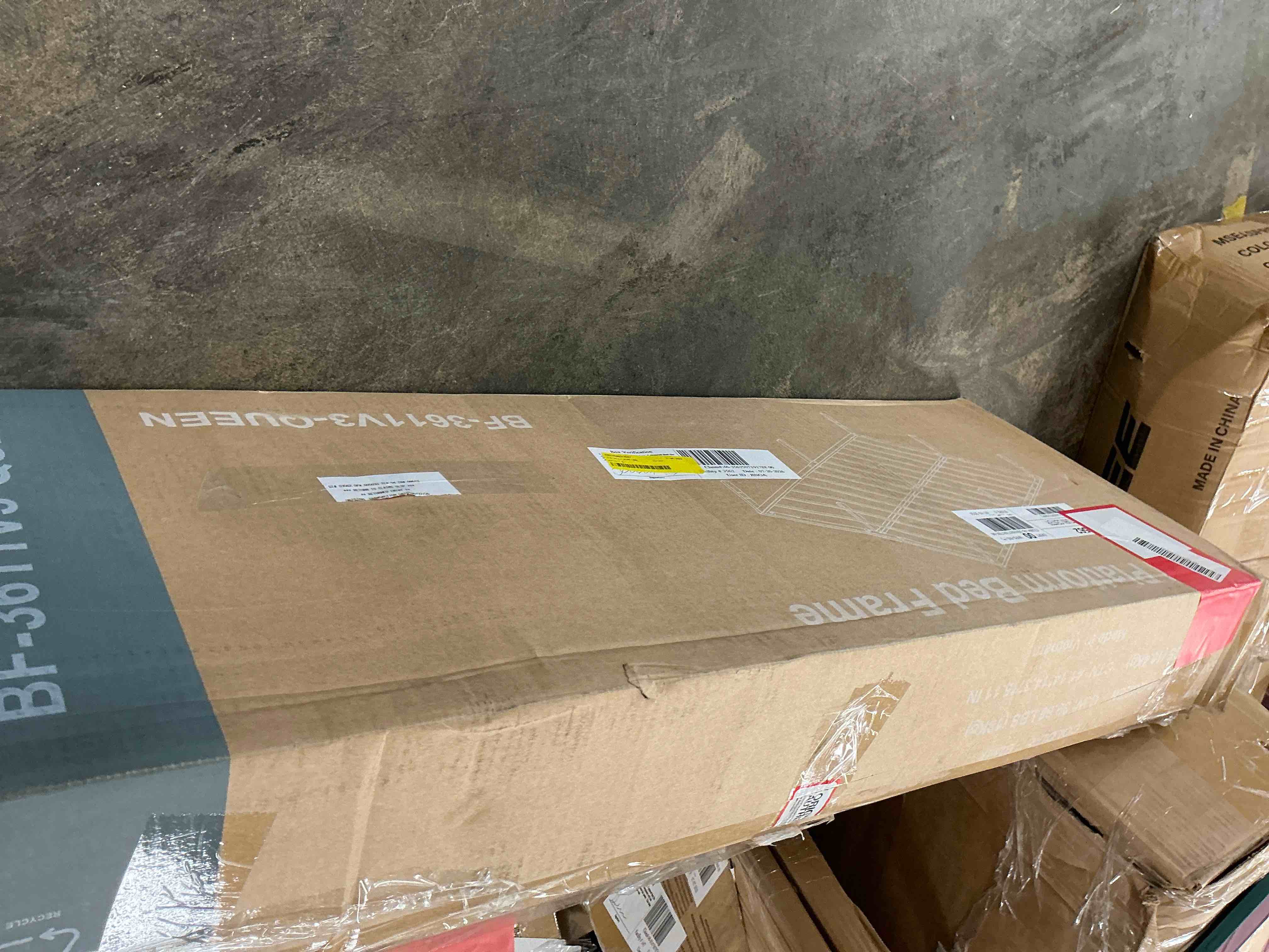 Condition photo showing Good Condition for zunmos 14 inches queen bed frame, heavy duty metal platform with storage space under frame, no box spring needed queen size bed frame, black