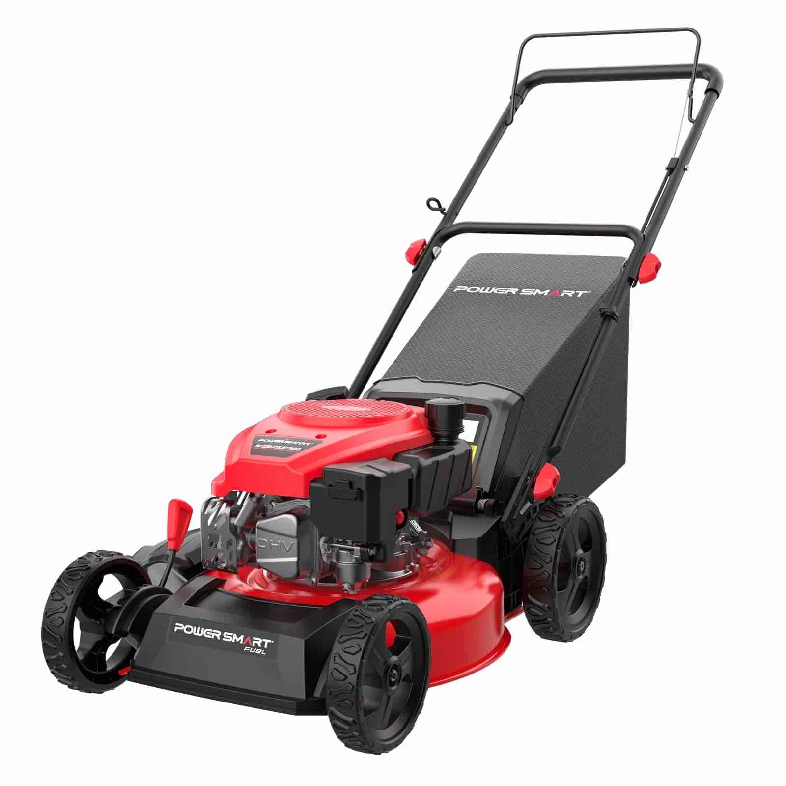 powersmart 18  144cc gas-powered 3-in-1 walk behind lawn mower – easy start  foldable  ideal for yards up to 1/4 acre