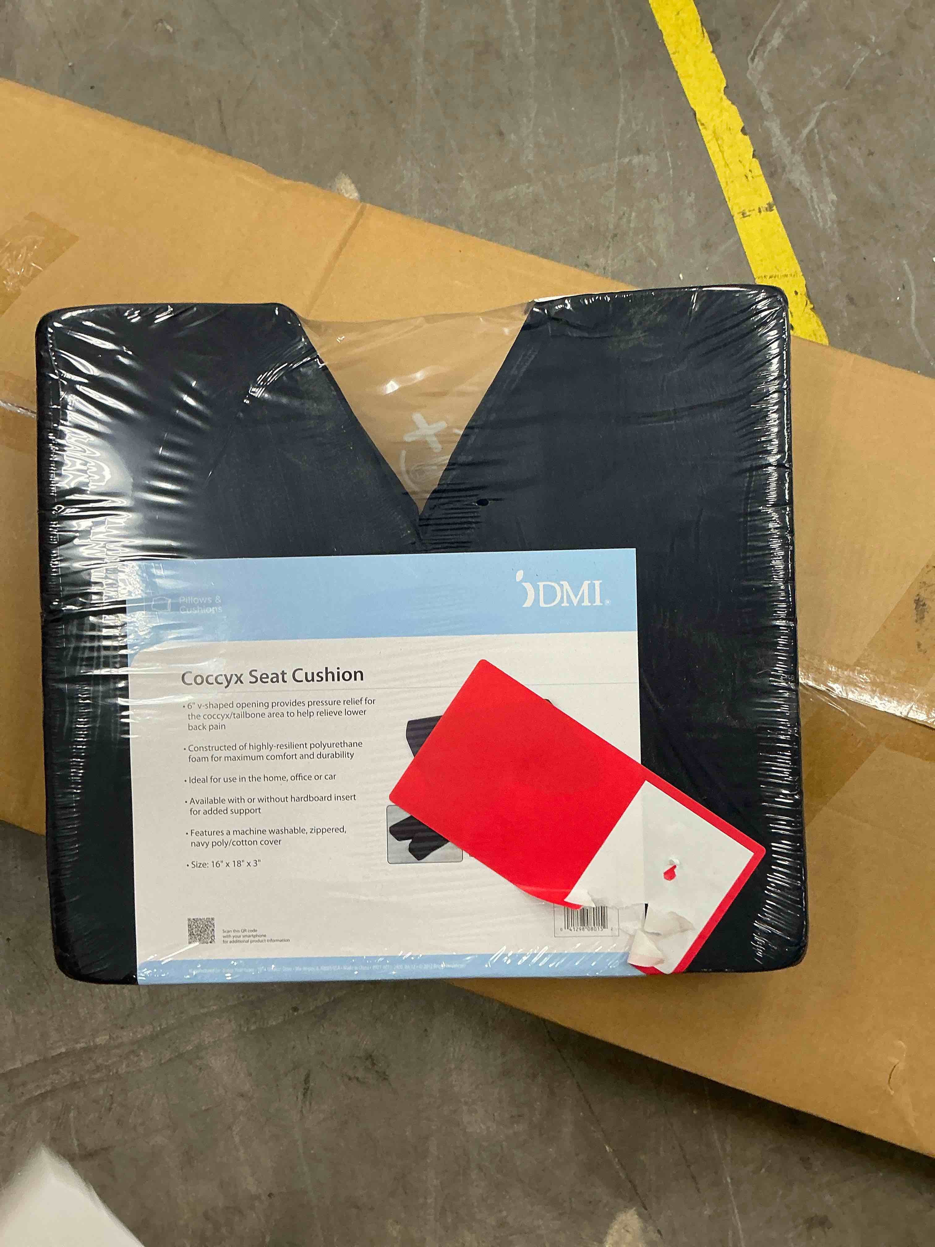 Condition photo showing New/Like New for dmi comfort contoured foam coccyx seat cushion for chair or wheelchair - helps with sciatica back pain navy