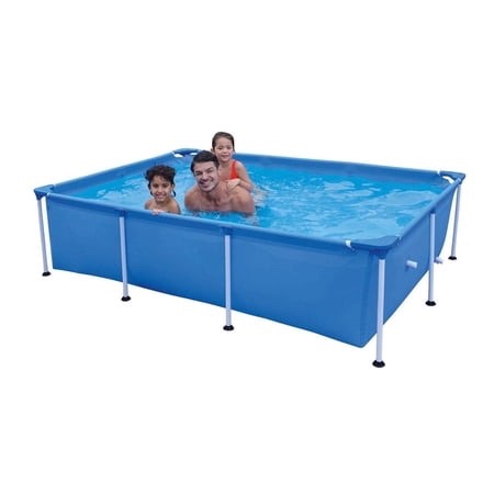 Honeydrill 8.5ft X 6ft X 26in Frame Above Ground Swimming Pool Rectangular Blue