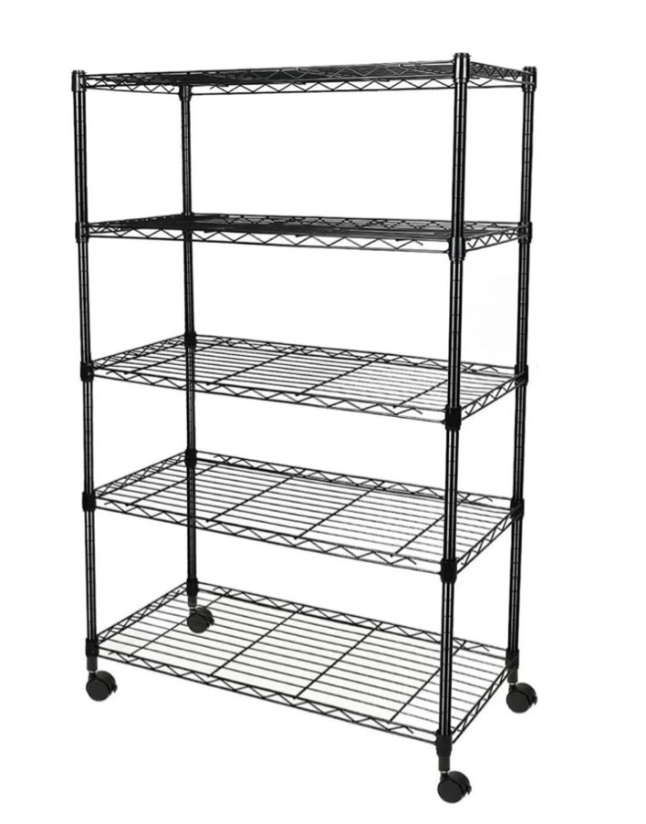 Condition photo showing New/Like New for glovv 5-tier heavy duty steel wire shelving unit adjustable storage shelves metal shelving organizer for kitchen bathroom garage 14 d x 30 w x 60 h