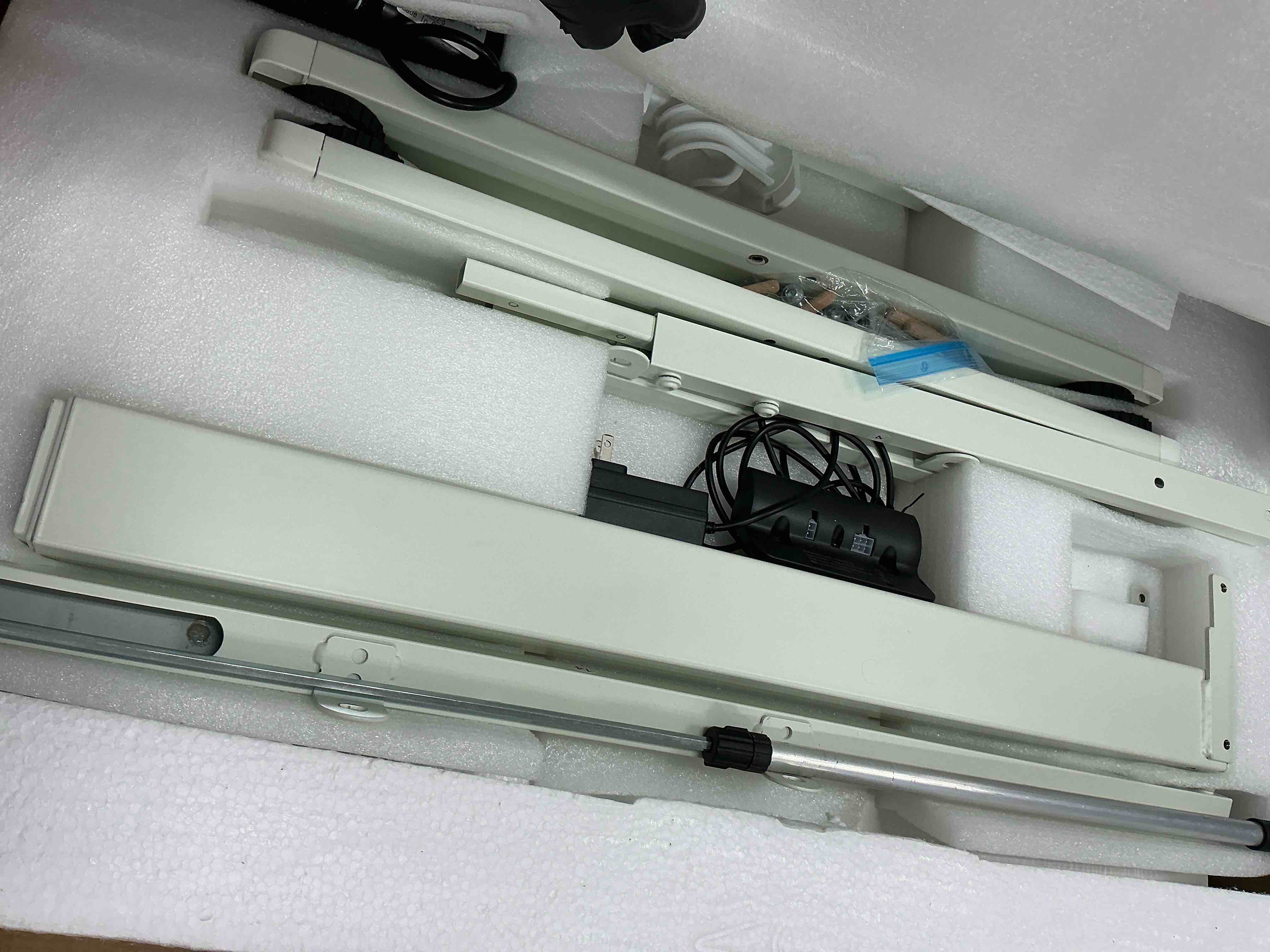 Condition photo showing Good Condition for amadwell 55  electric height adjustable standing desk  27.6  deep work table with cable management  home office desk