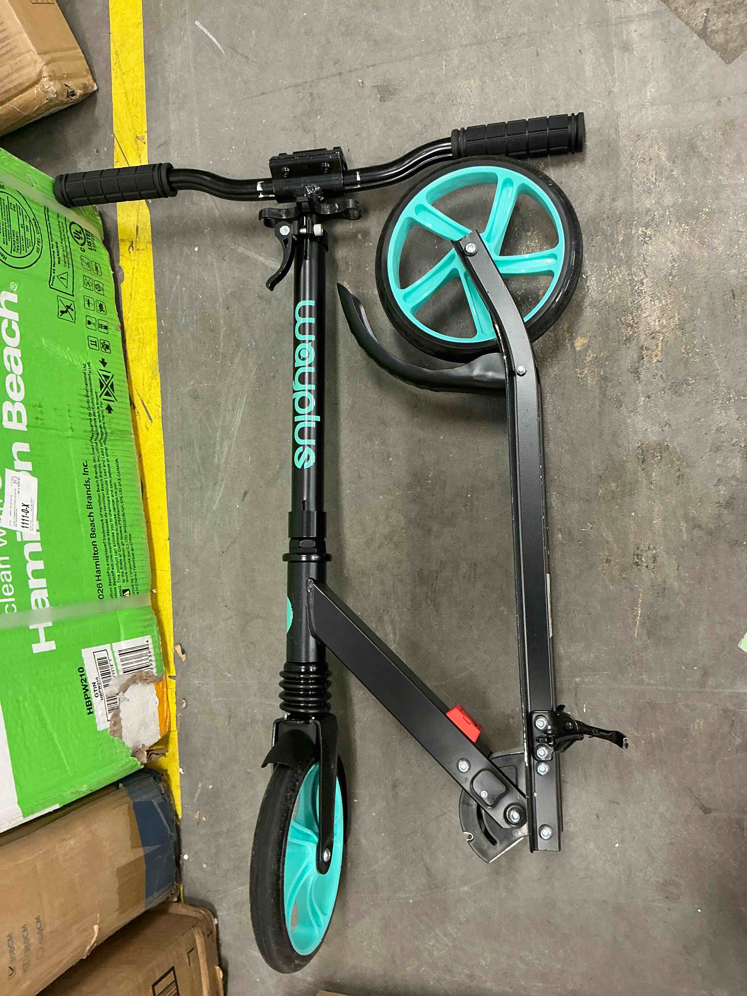 Condition photo showing Good Condition for upgo kick scooter for ages 6+ kids teens & adults 240 lb max load foldable 8-inch wheels aquas