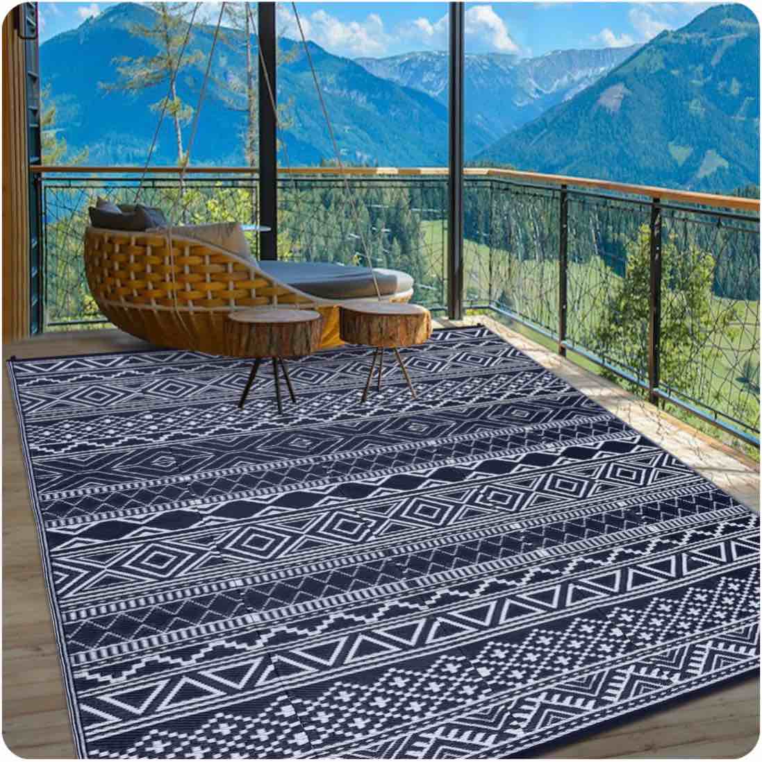 outdoor rug waterproof outdoor carpet patio rug mat reversible rv camping rug-plastic straw rug outside outdoor area rug for patio deck balcony backyard picnic beach