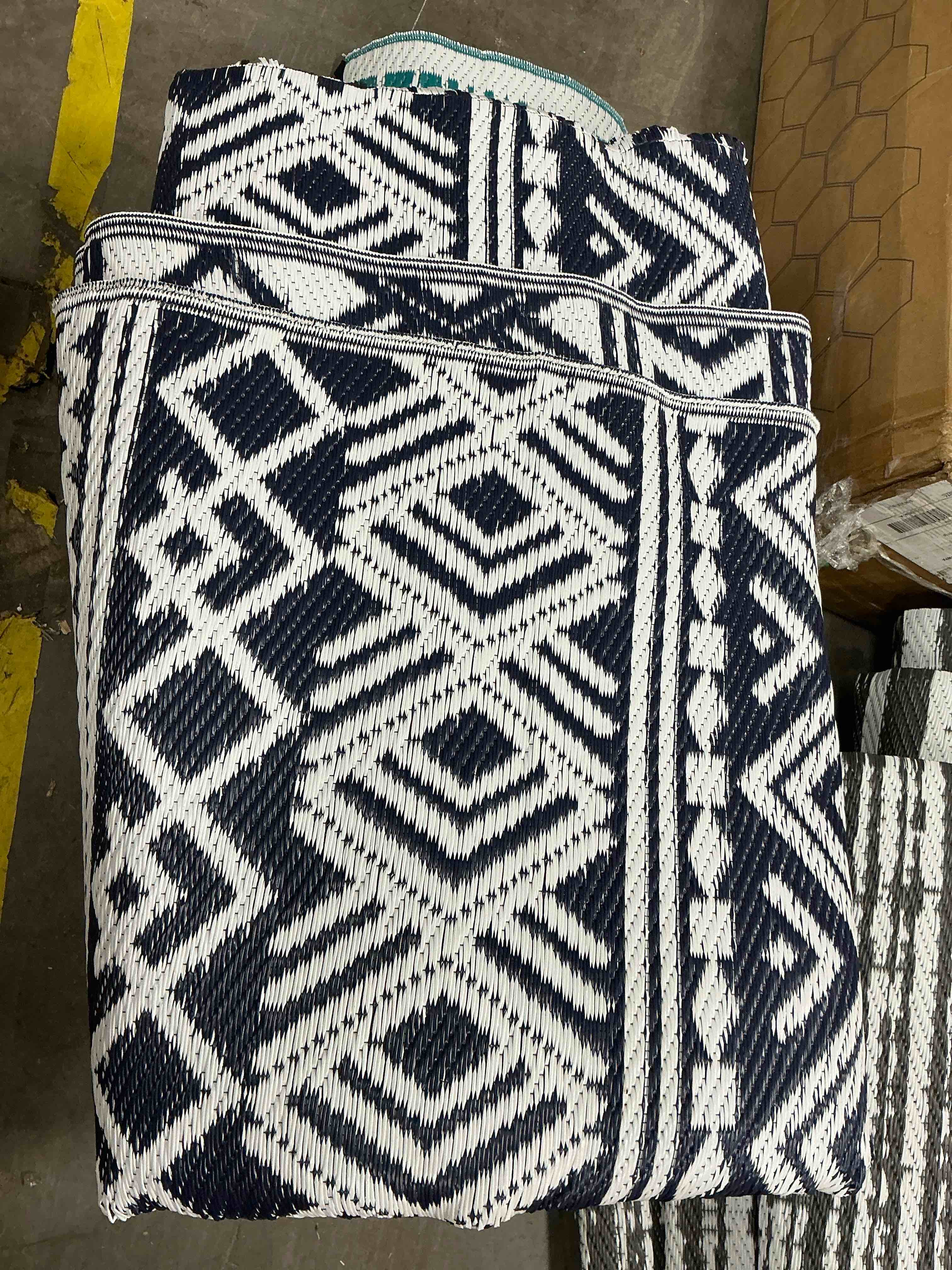 Condition photo showing As Is for outdoor rug waterproof outdoor carpet patio rug mat reversible rv camping rug-plastic straw rug outside outdoor area rug for patio deck balcony backyard picnic beach