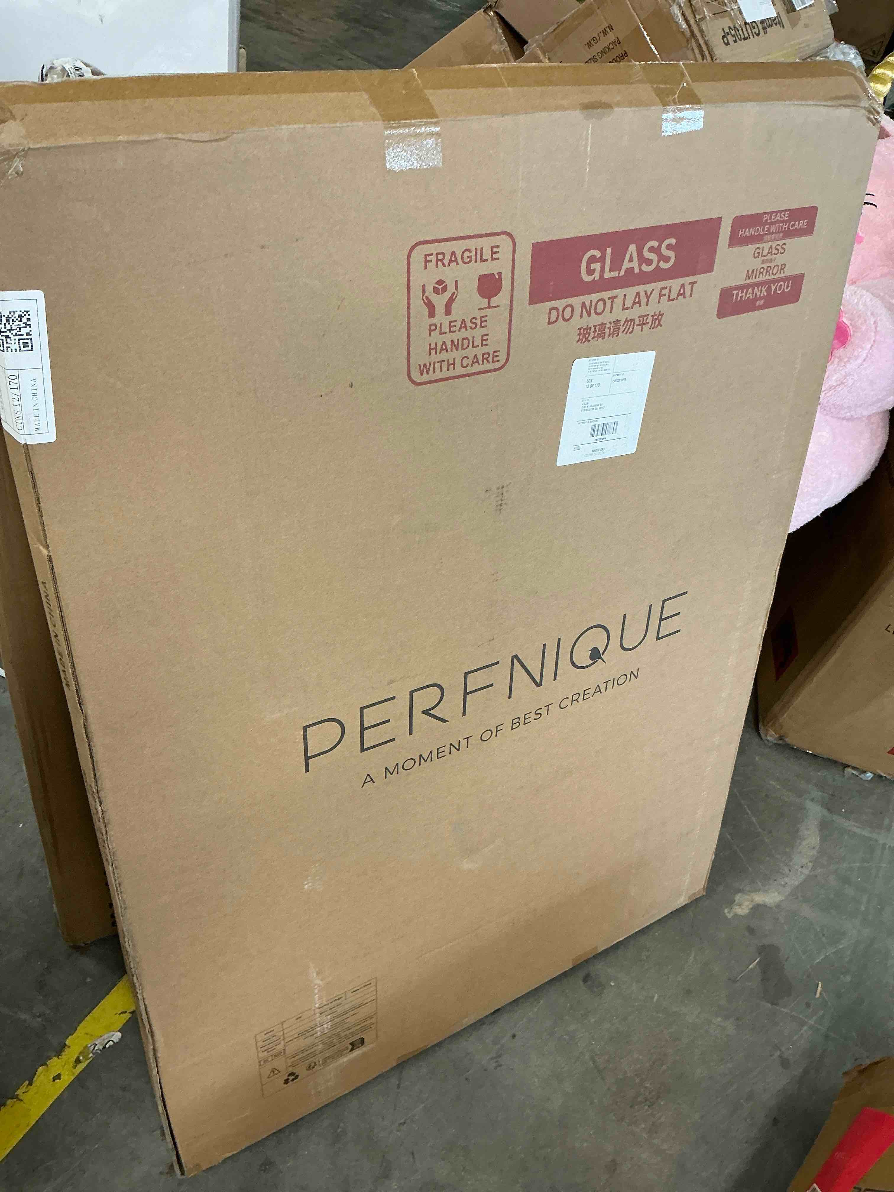 Condition photo showing New/Like New for perfnique perfnique gold arched vintage mirror 40 x29 large scalloped wall mirror with tempered glass antique brass mirror for mantel fireplace entryway bathroom nursery living room decor