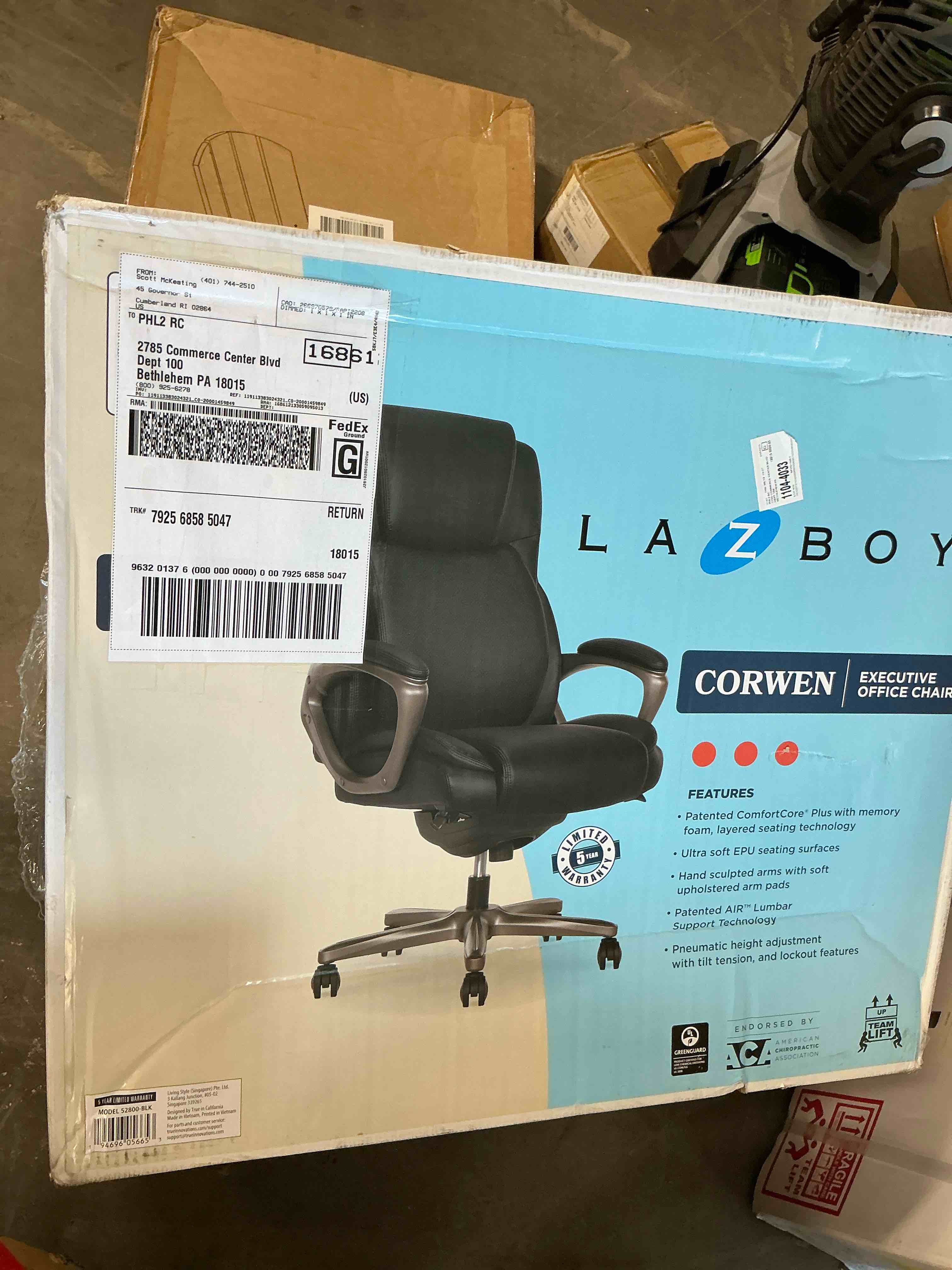 Condition photo showing Good Condition for coolhut big and tall office chair 350lbs, comfy heavy duty executive desk chair with adjustable lumbar support, higth back computer home office chair with padded flip -up arms, black