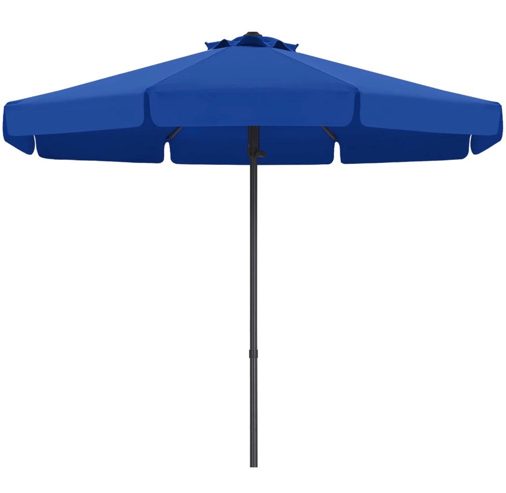 ABCCANOPY 10ft Outdoor Market Hand Push Patio Umbrella With Hanging Edge 12+Colors  Blue