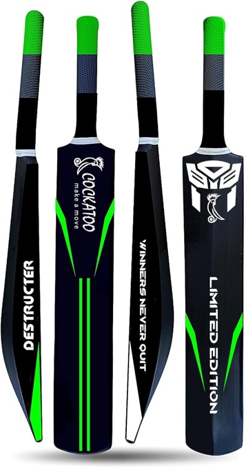 Bat l Power Series l Academy Size (34" X 4.5") l Classic Black l Precision Striking l Heavy Duty Plastic Cricket Bat l for Ages 15 and Above l Men, Women & Children
