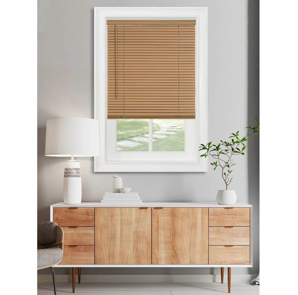 Achim GII Morningstar Indoor Cordless Woodtone Vinyl Light Filtering Window Mini Blind  64  L x 31  W