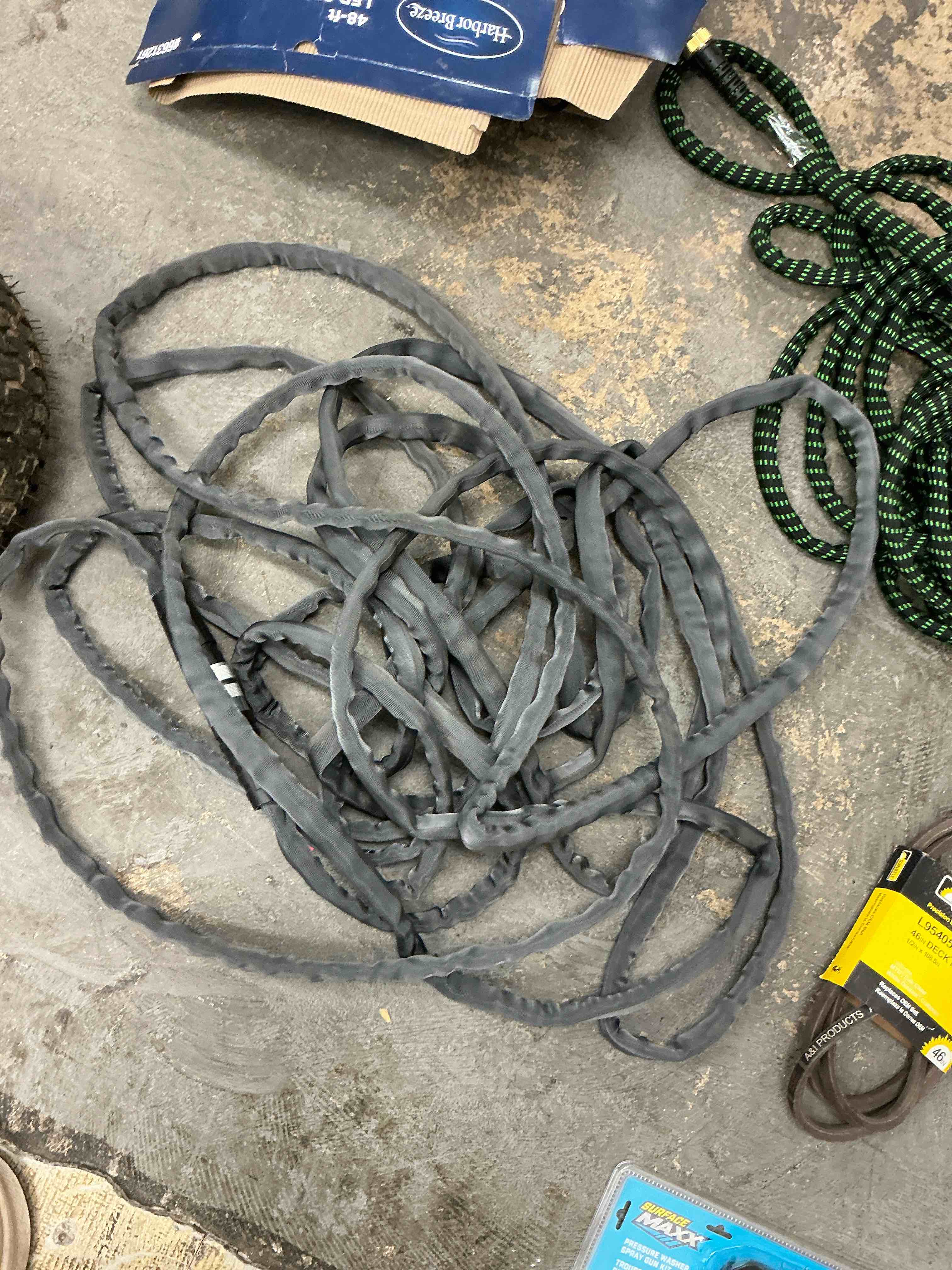 Condition photo showing As Is for zero-g teknor apex 5/8-in x 50-ft premium -duty kink free woven gray hose