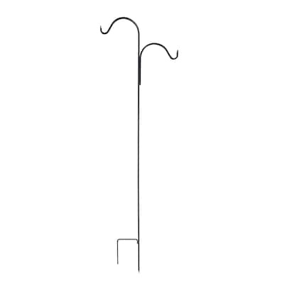 style selections 84-in black powder coated metal double shepherd's hook