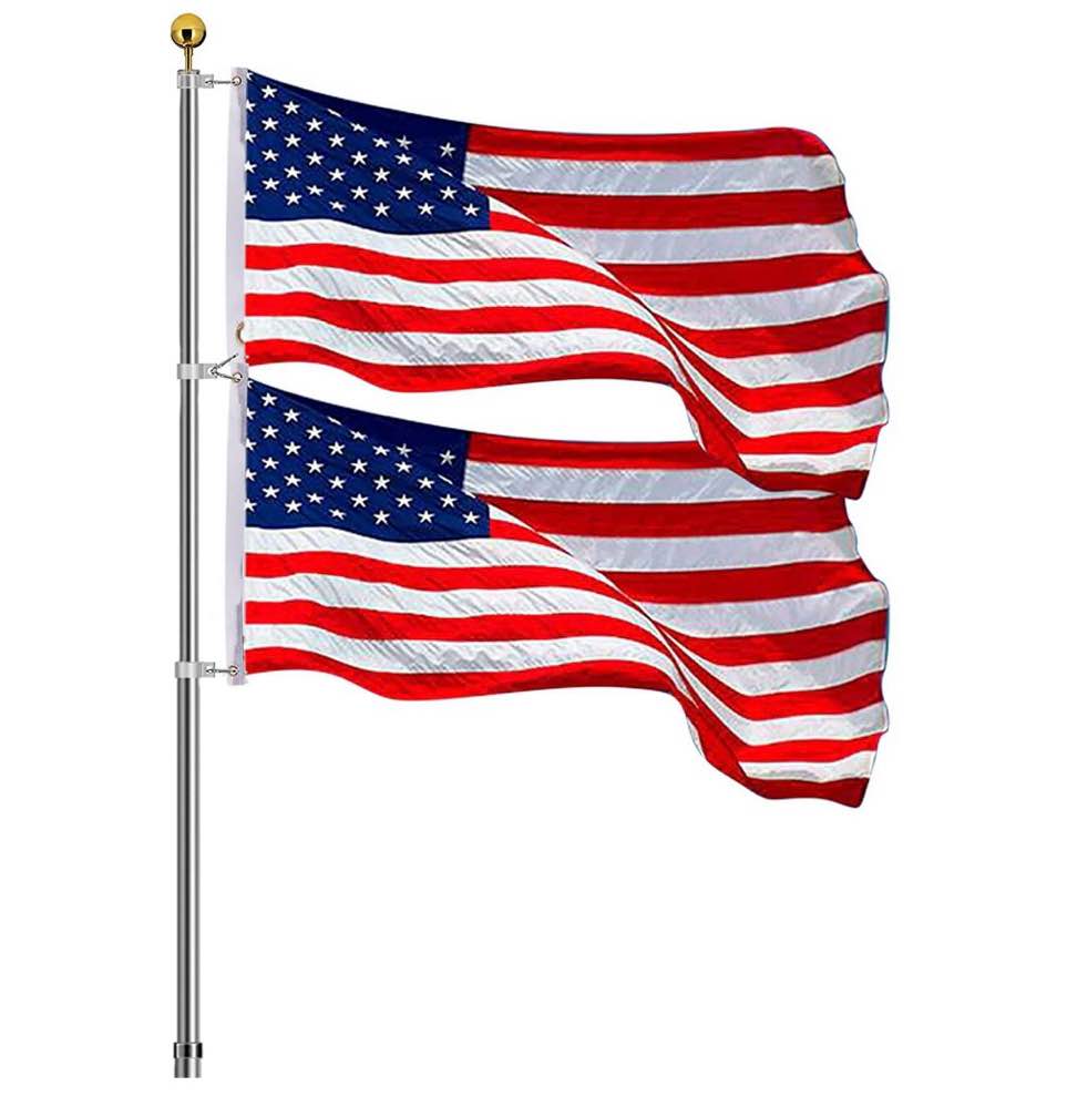 VIVOHOME 30 ft Telescoping Flag Pole Kit  Flagpole with 3x5 Polyester American Flag and Golden Ball