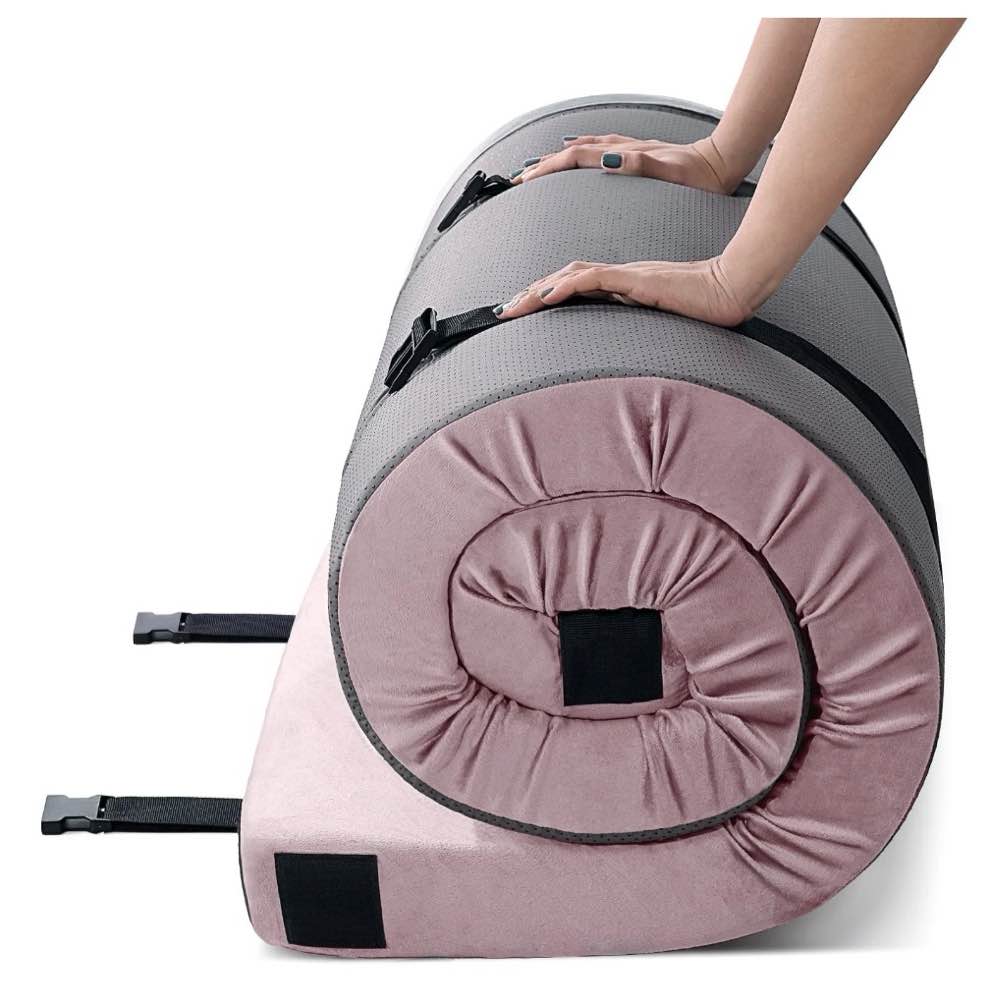 vipsafe certipur-us memory foam camping mattress, portable sleeping pad with waterproof cover & bag,72*24*3",pink