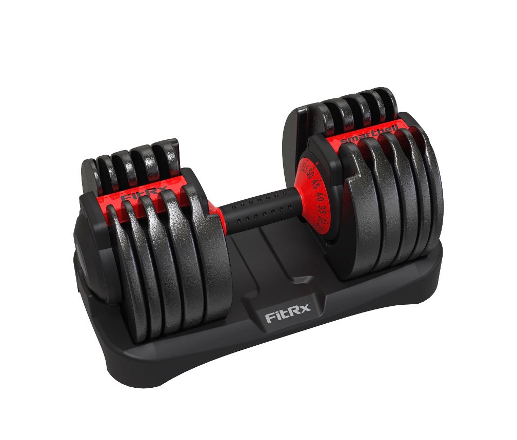 fitrx smartbell, 9 in 1 adjustable dumbbell, 25 lb