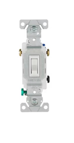 Eaton 15-amp 3-way Toggle Light Switch , White
