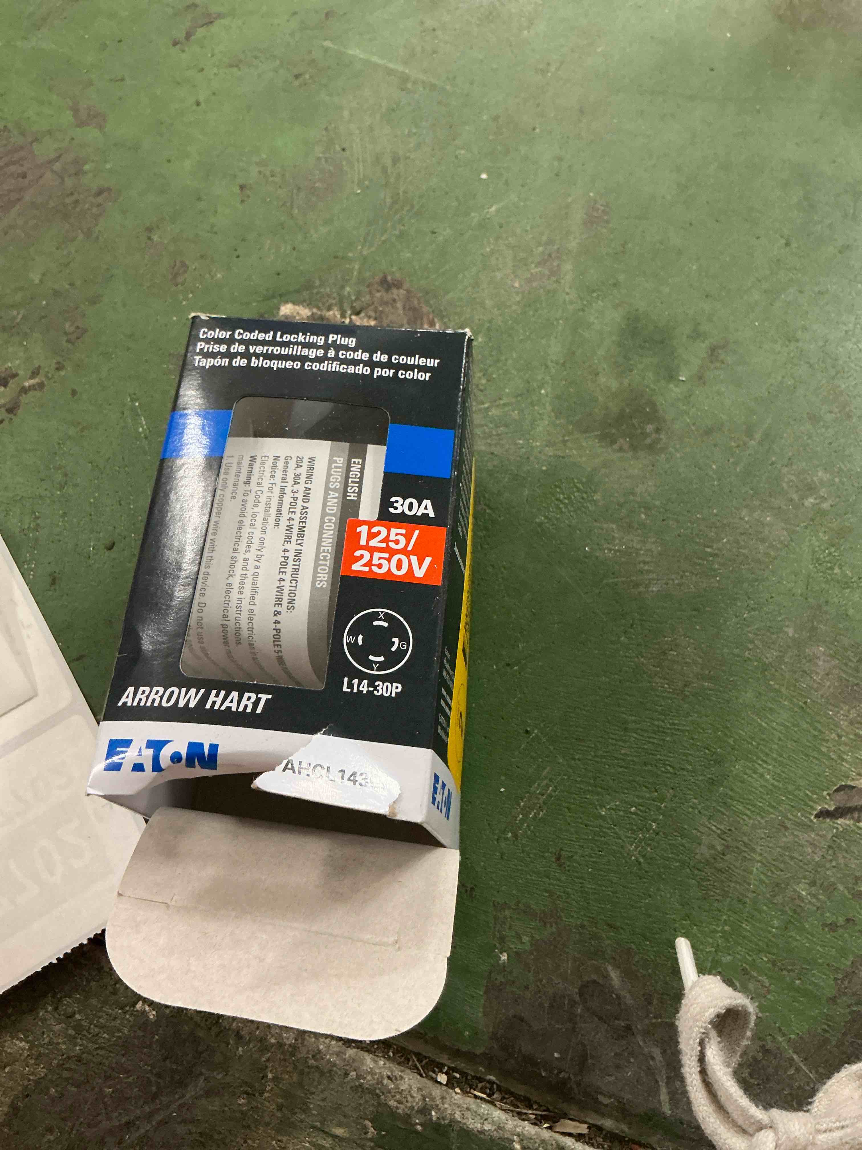 Condition photo showing Good Condition for eaton arrow hart ahcl1430p color coded locking plug 125/250v 30a new open box