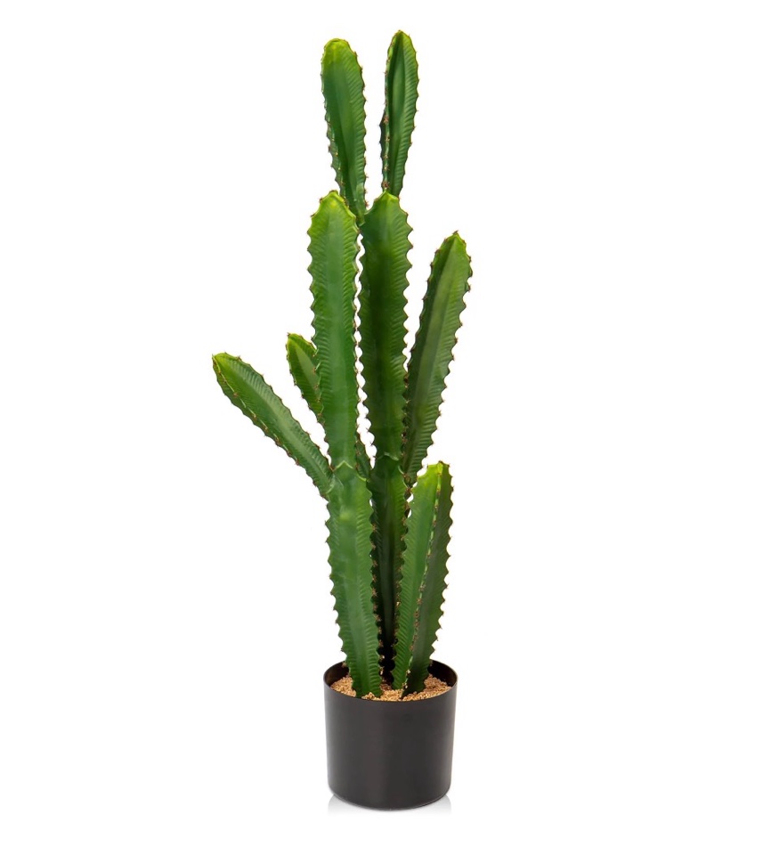 32.5 Tall Fake Cactus Plant Potted Large Cactus Euphorbia Accruensis Cactus Big Cacti Artificial Cactus for Home Garden Office Decor Housewarming Gifts