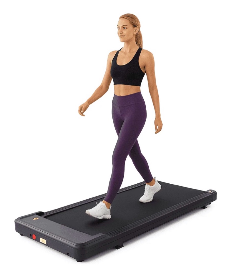 concetta compact walking treadmill for small spaces, quiet under-desk walking pad with remote, slim portable design for home office workouts, led display, easy to store,black