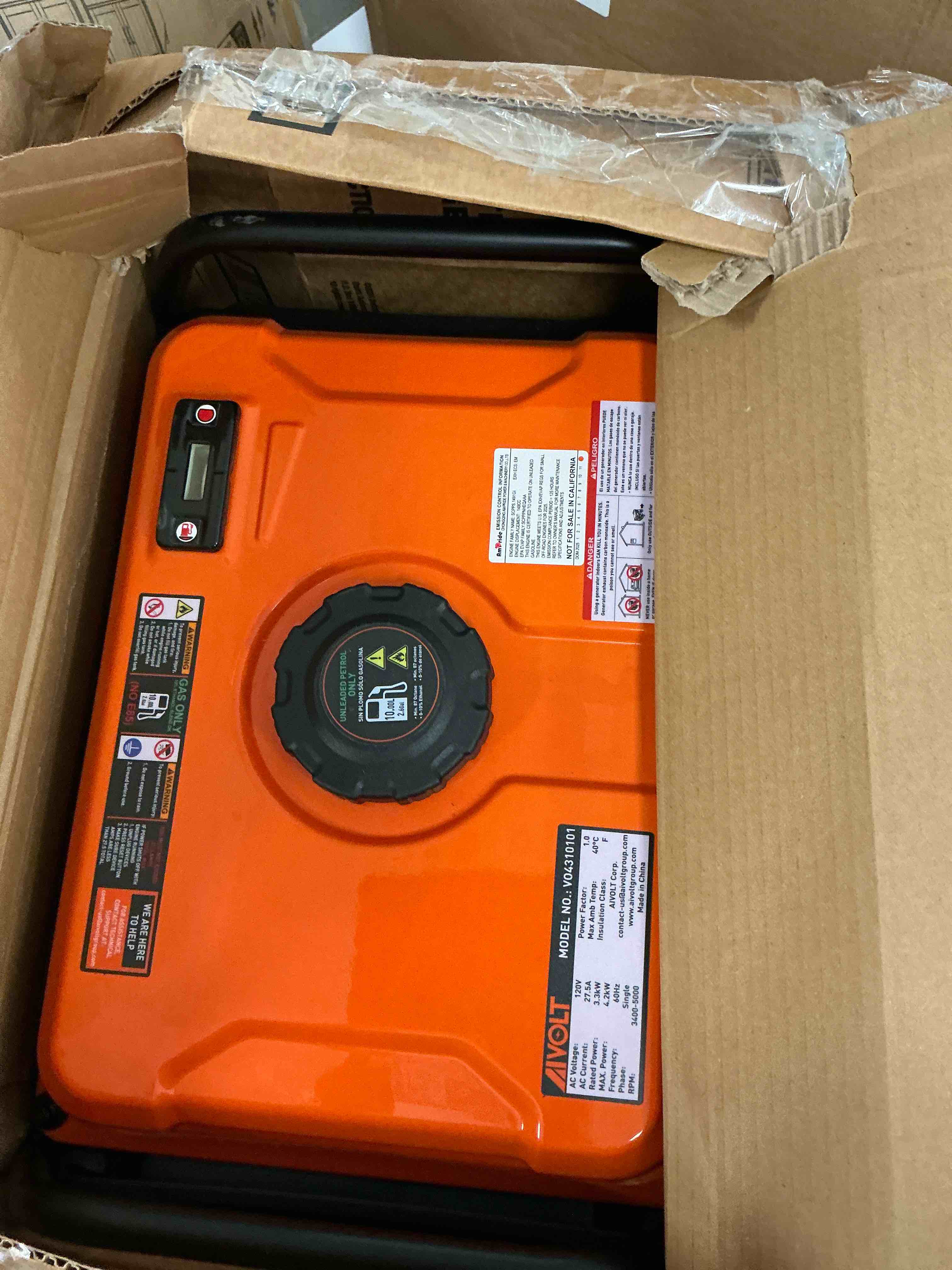 Condition photo showing Good Condition for aivolt 4200w open frame inverter generator, gas powered, home backup, rv-ready, camping, worksite