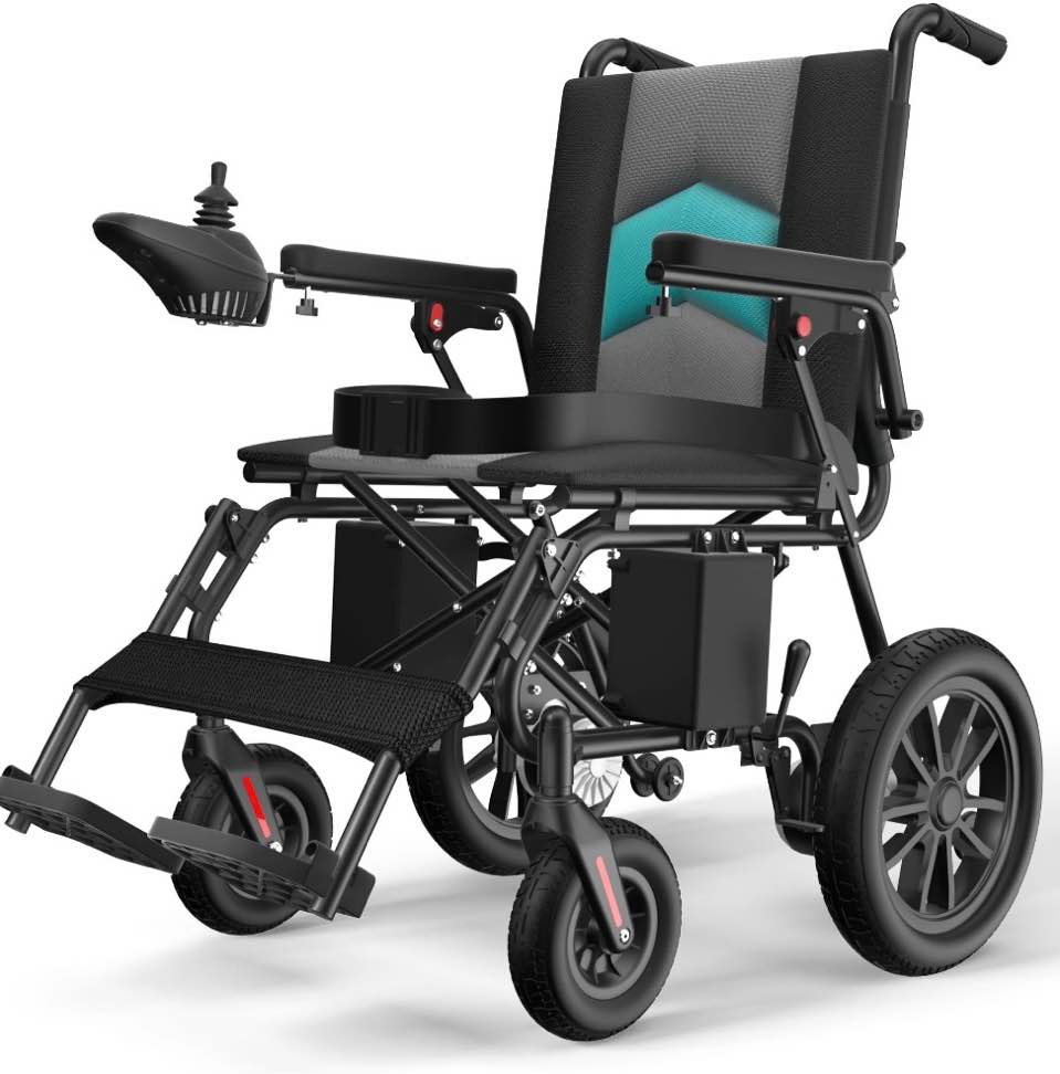 coolhut electric wheelchair, 20+ miles long-range (350lbs) lightweight portable electric wheelchair for adults, smart motorized mobility scooter with