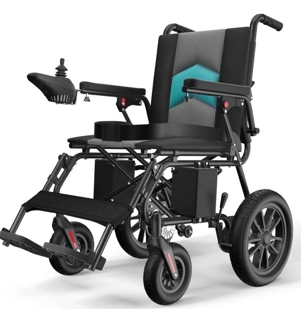 coolhut electric wheelchair, 20+ miles long-range (350lbs) lightweight portable electric wheelchair for adults, smart motorized mobility scooter with
