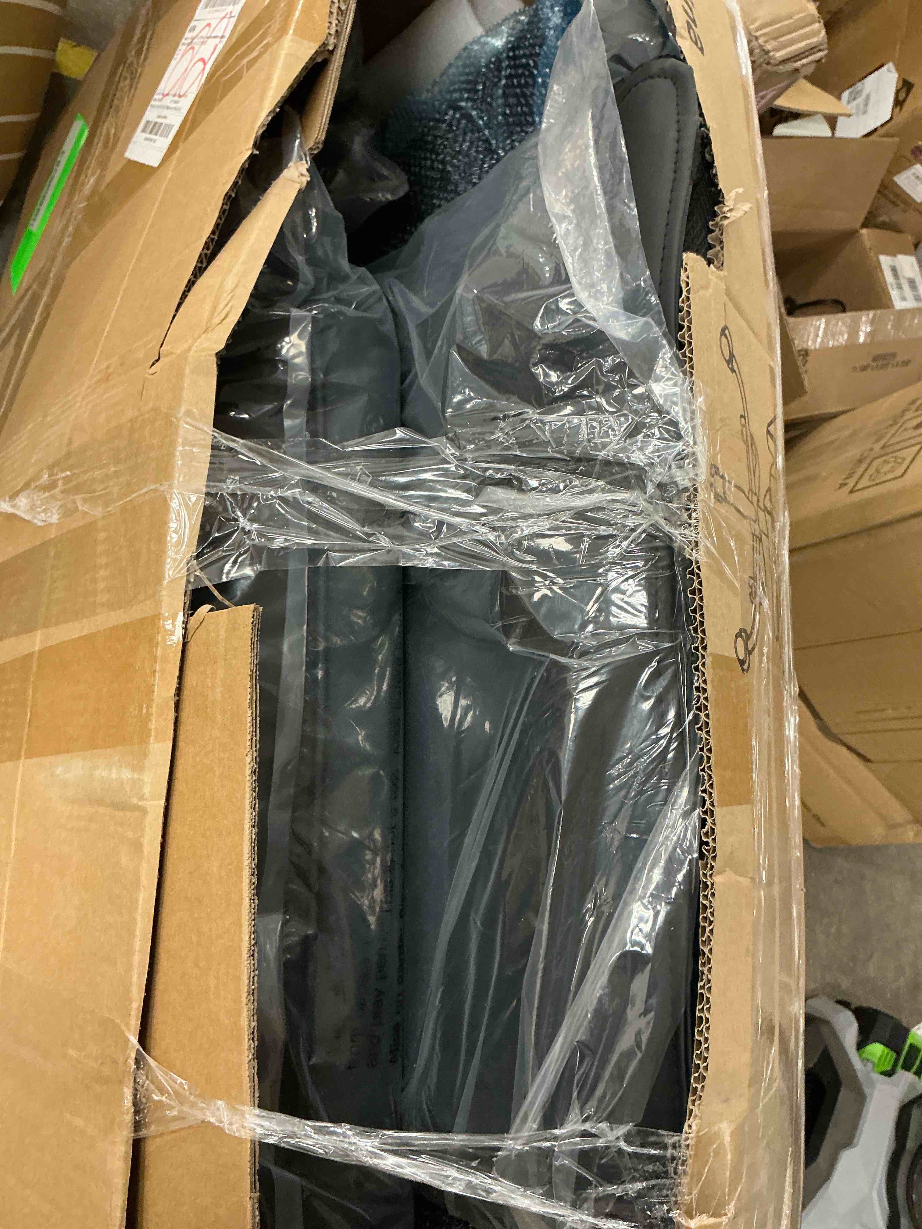 Condition photo showing Good Condition for coolhut big and tall office chair, high back executive pu leather desk chair with footrest, ergonomic home office chair computer chair with lumbar support & padded armrest, black