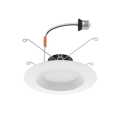 utilitech white 5-in or 6-in 850 -lumens switchable white round dimmable led wet rated recessed