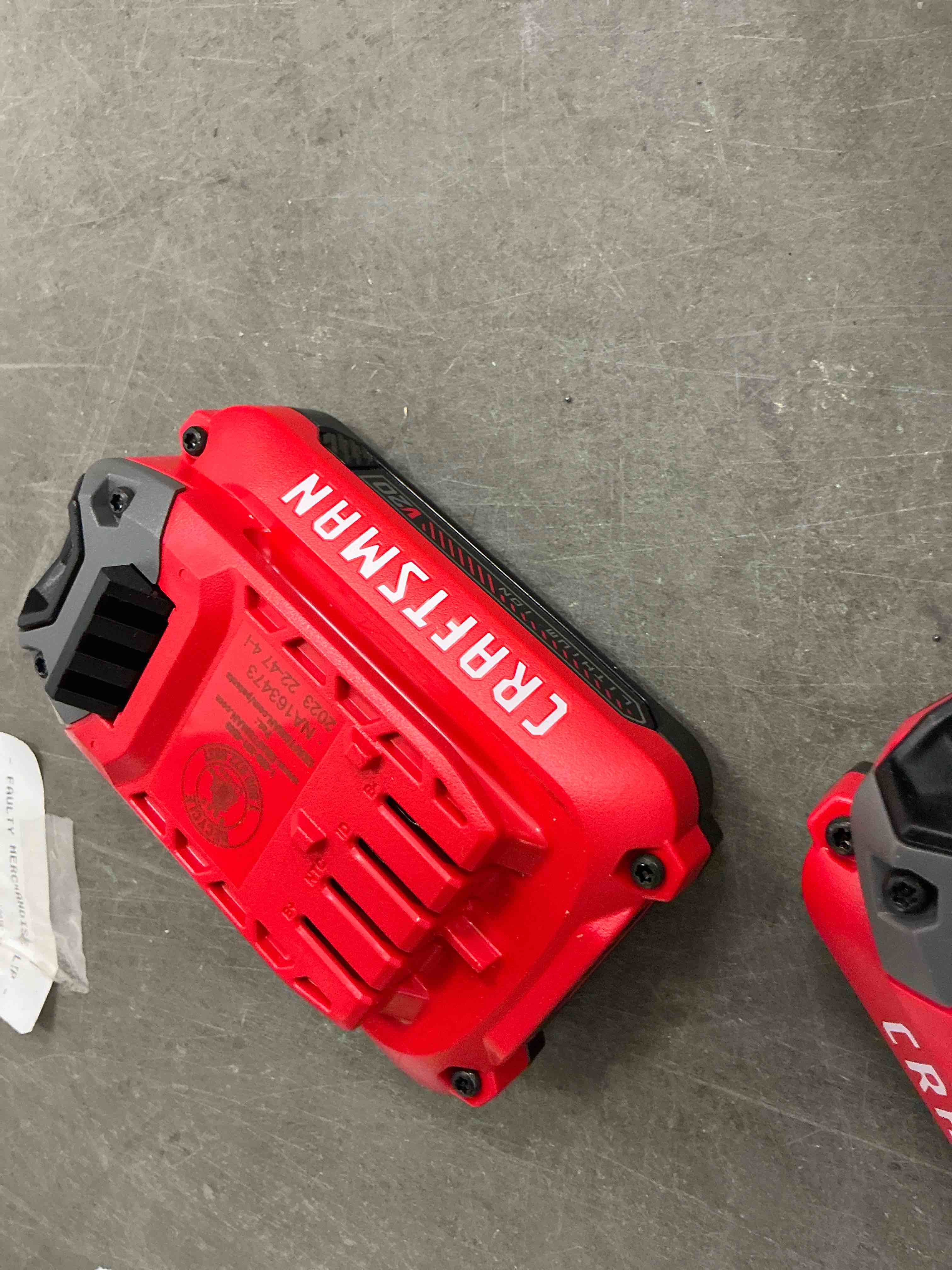 Condition photo showing As Is for craftsman v20 20 -volt 1 -pack lithium-ion ( 2.0 ah battery )