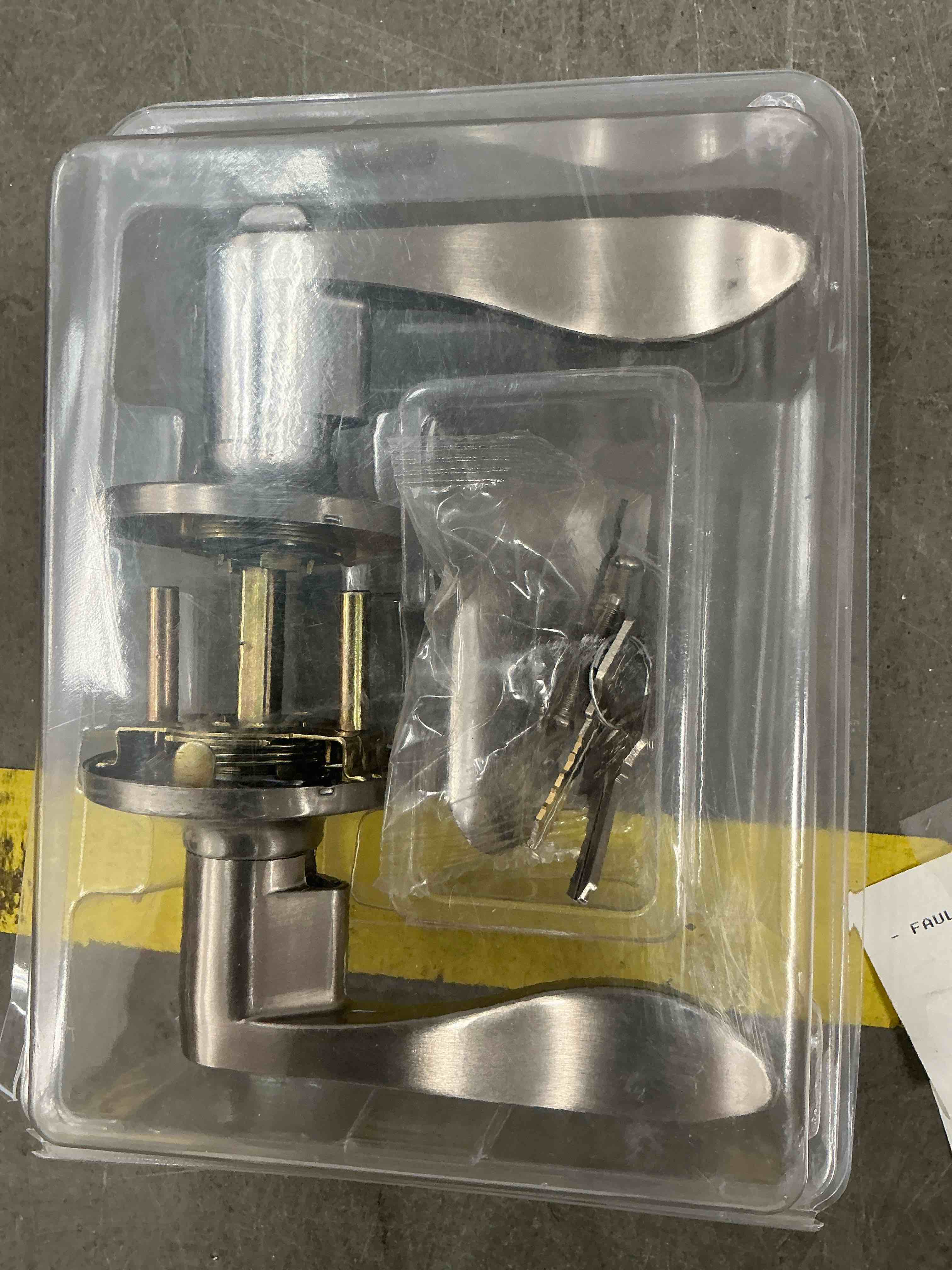 Condition photo showing Good Condition for satin nickel exterior keyed entry door handle