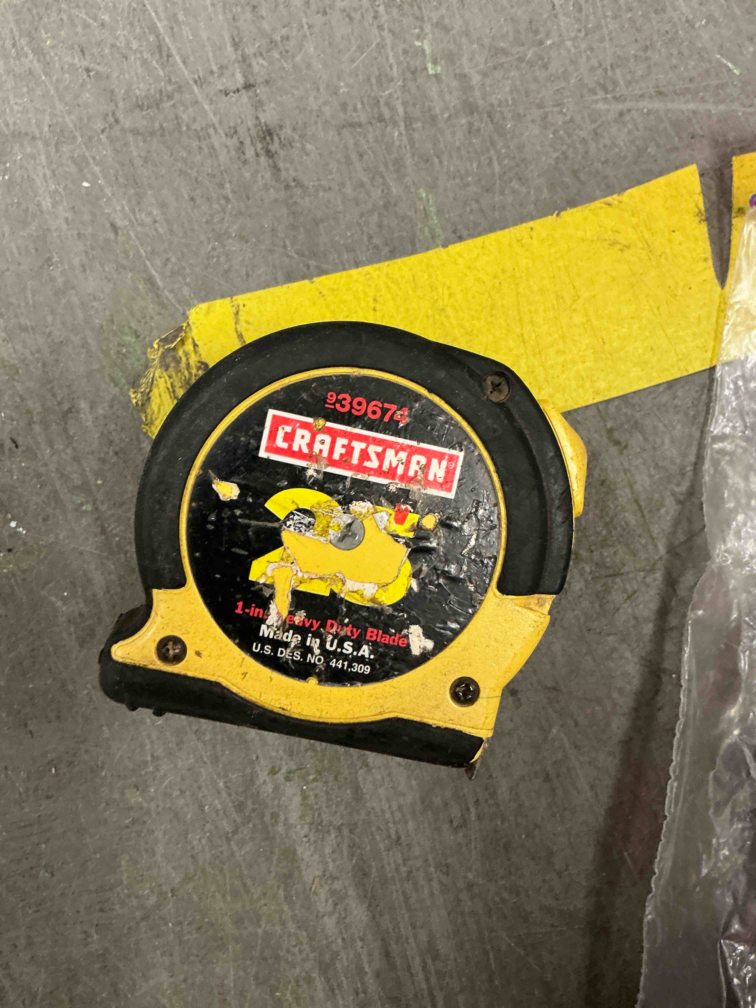 Condition photo showing Good Condition for sears craftsman usa nos 25’ tape measure 39674 locking 1” blade rare yellow usa