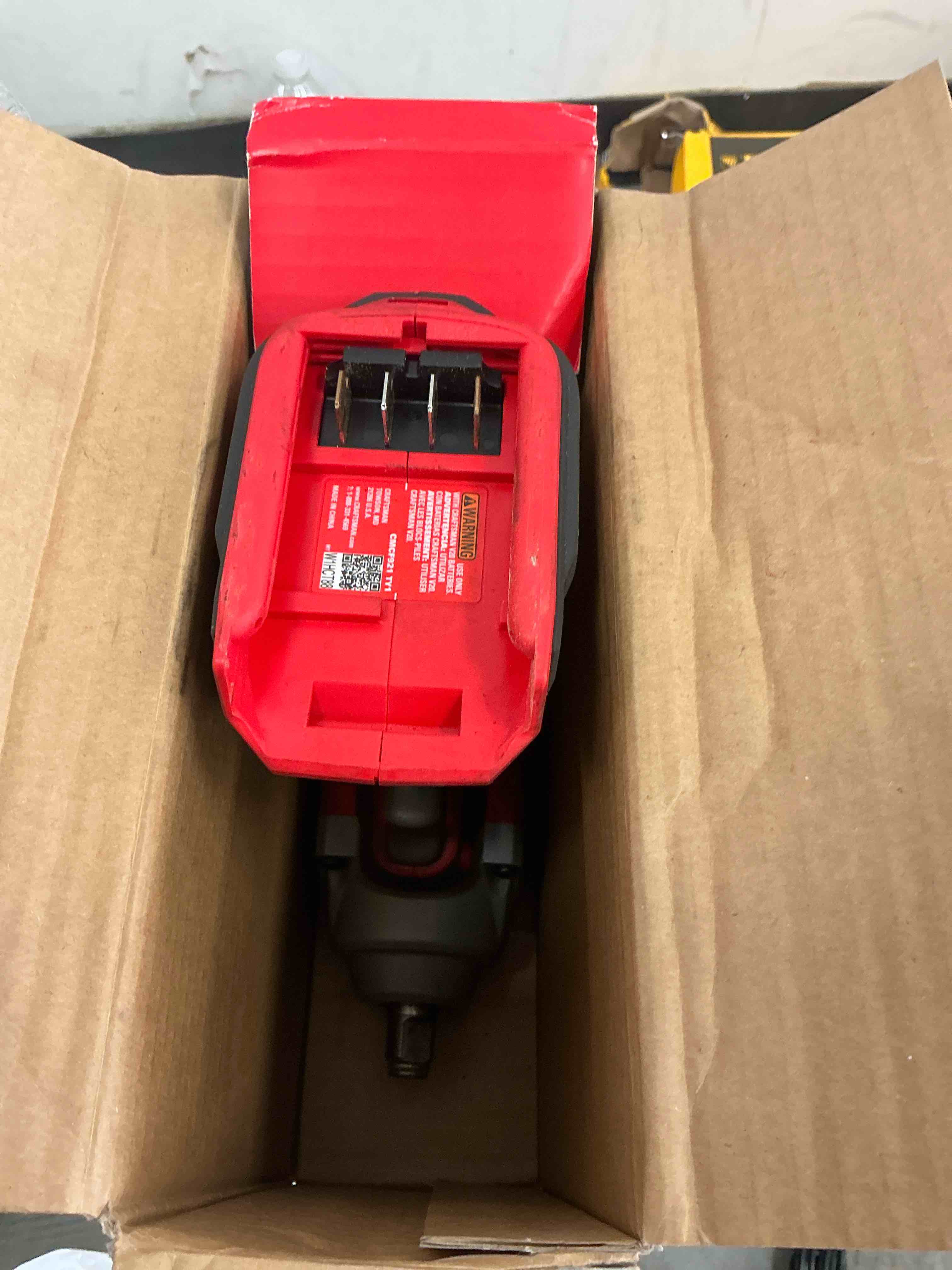 Condition photo showing As Is for craftsman v20 1/2 in. cordless brushless impact wrench tool only