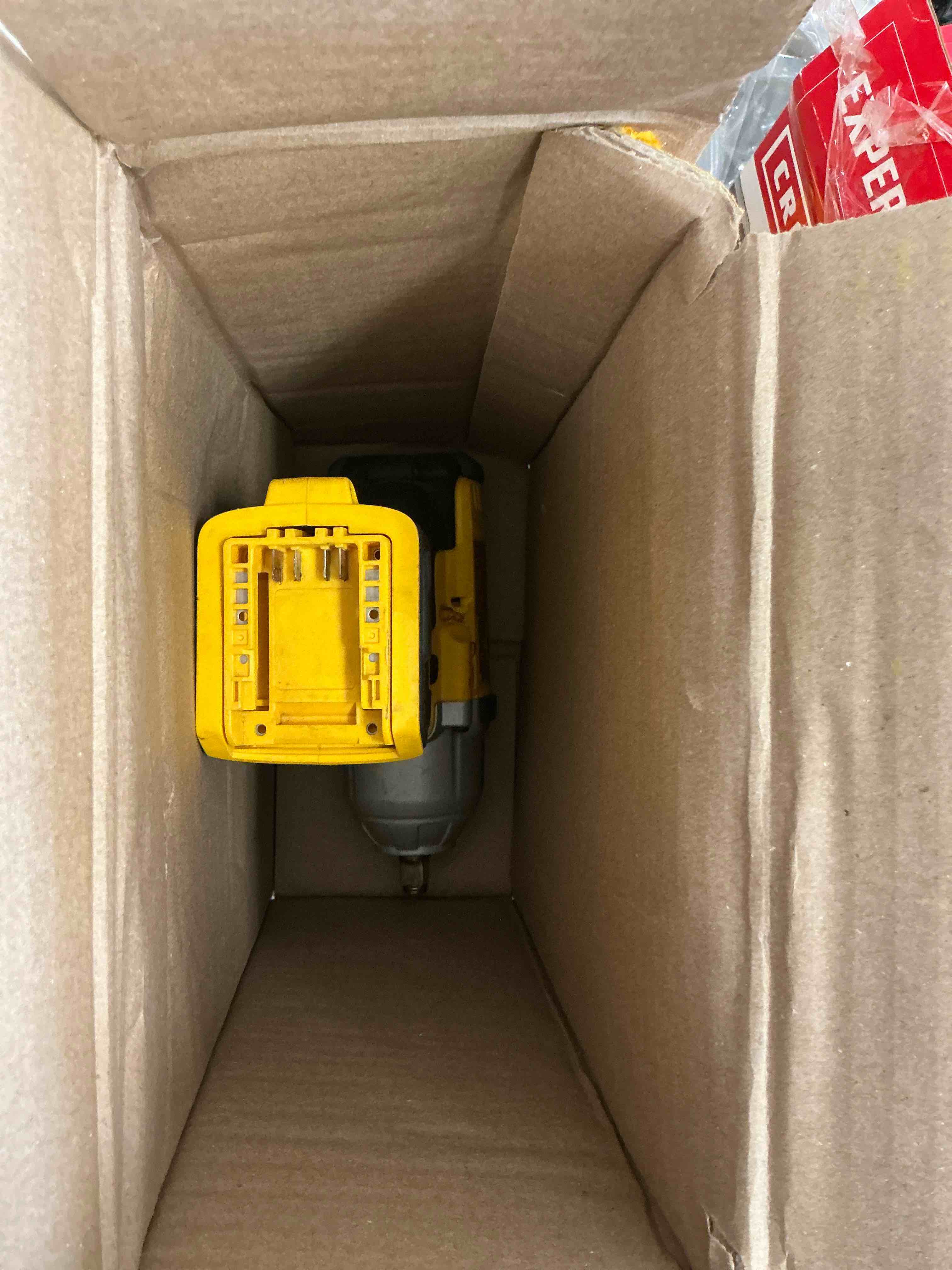 Condition photo showing As Is for dewalt xr 20-volt max variable speed brushless 1/2-in drive cordless impact wrench-tool only