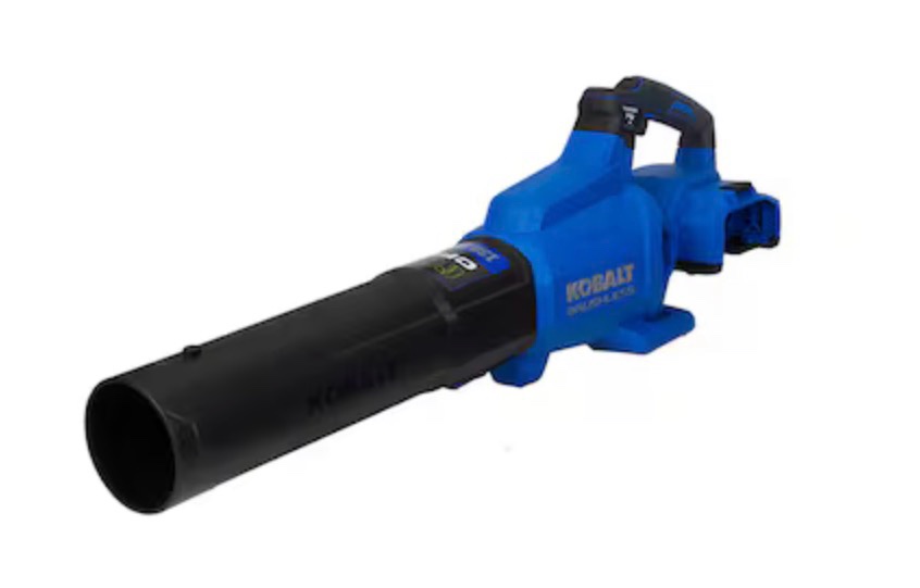 Condition photo showing New/Like New for kobalt 40-volt 600-cfm 130-mph battery handheld leaf blower 4 ah battery included charger included