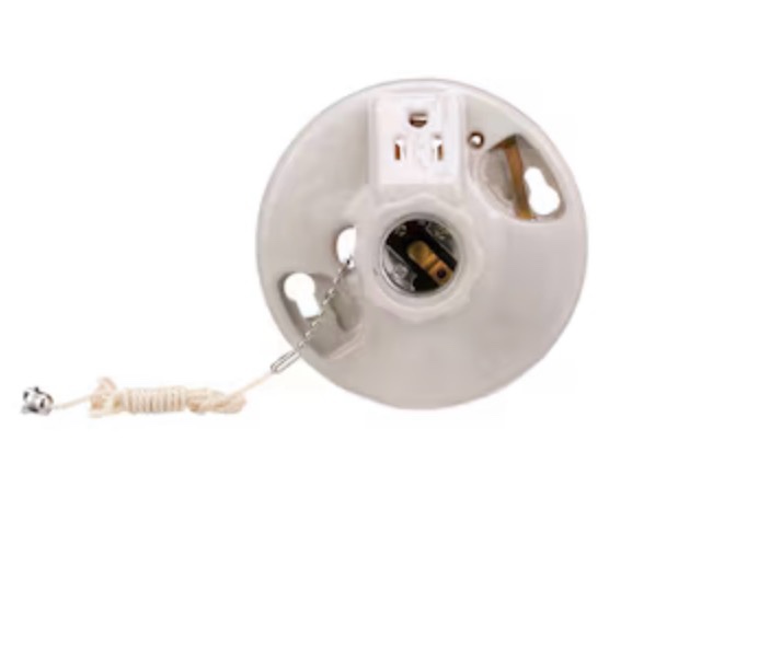 eaton 660 -watt porcelain pull chain ceiling socket