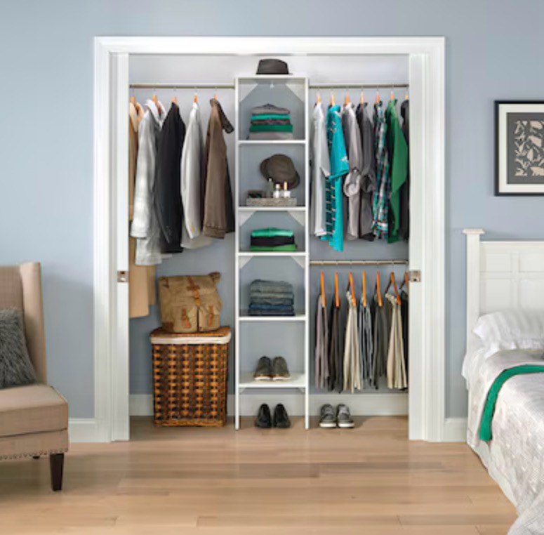 ClosetMaid BrightWood 4-ft to 6-ft W Tower system White Solid Shelving Wood Closet System