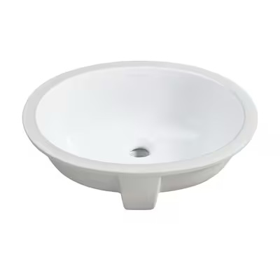 allen + roth Sherborne Vitreous China 19-in Undermount Oval Traditional White Bathroom Sink