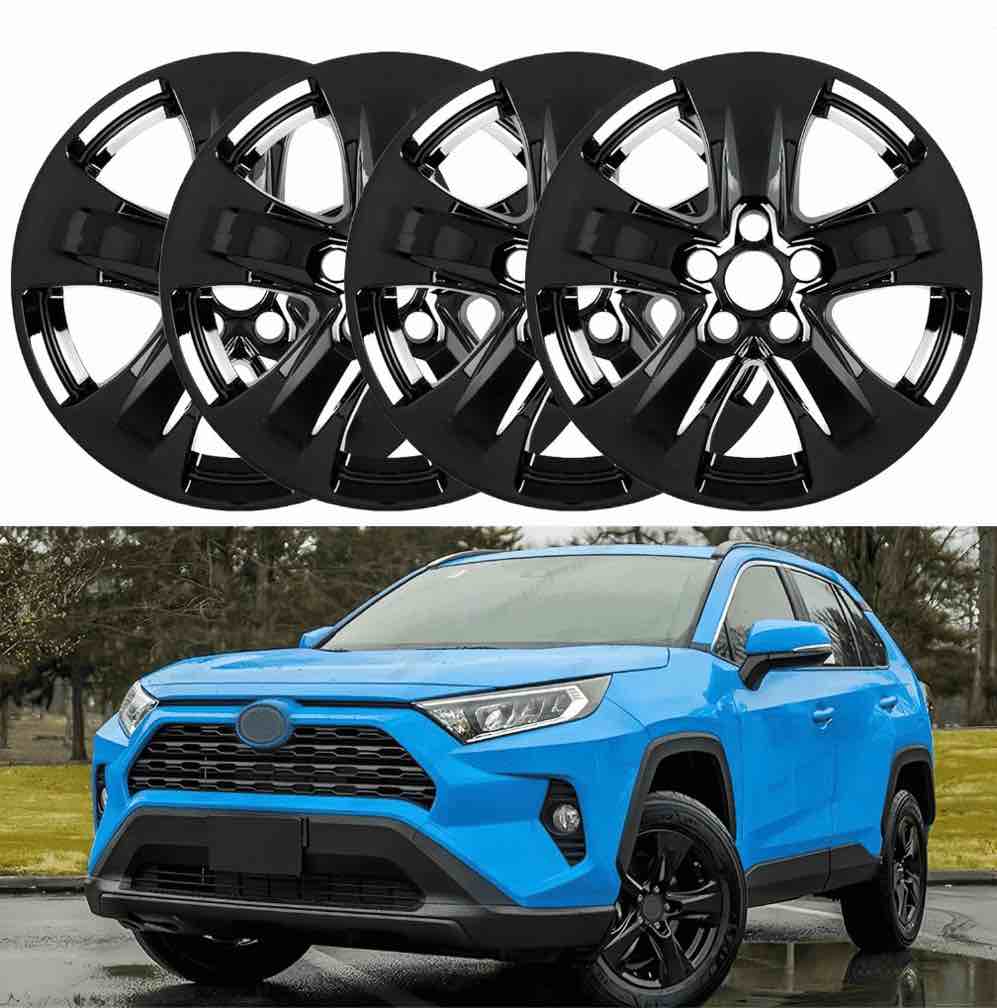 17 inch Hubcap Wheel Skin Covers Compatible with 2019-2025 Toyota RAV4 XLE/LE Hybrid XLE  Durable ABS Plastic Rim Covers (Set of 4)  Fit for Standard Wheels - Snap On Tire Cover Replacement
