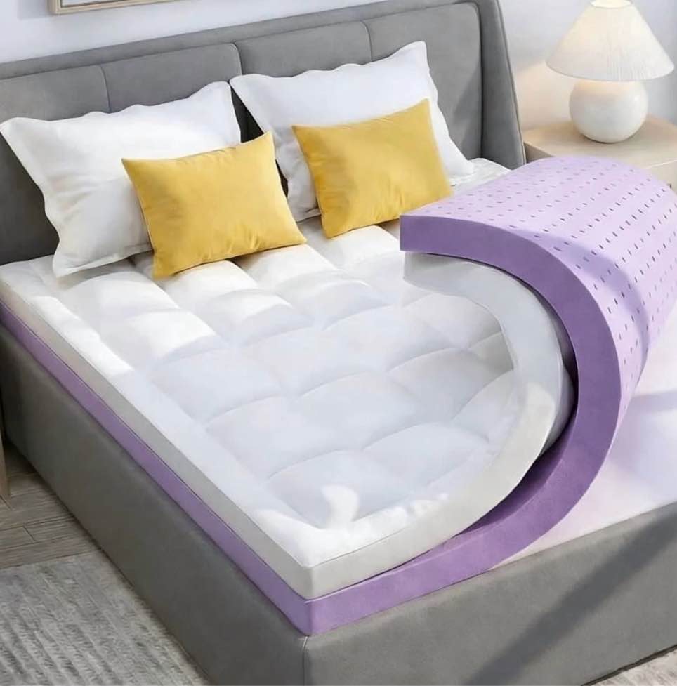 4 Inch Memory Foam Mattress Topper  Dual Layer Support  3 Inch Cooling Gel Memory Foam Plus 1 Inch Down Alternative Quilted Pillow Top Cover  Full Size
