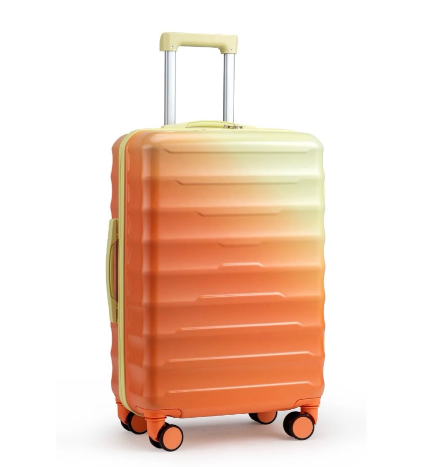 Zimtown 24" Luggage with Hardside Spinner Wheels, Checked-Medium TSA Look Suitcase, Yellow Orange Gradient
