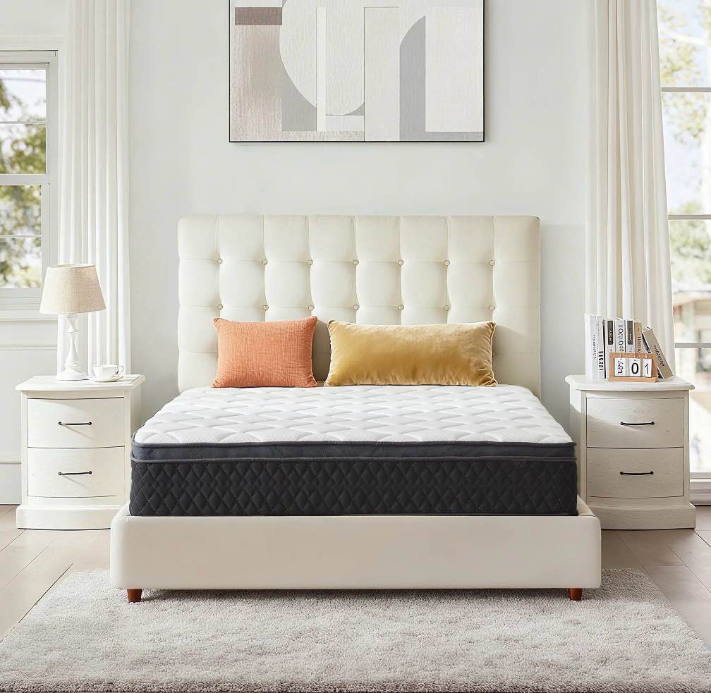 EDX 12 Inch Full Mattress with Individually Pocketed Springs, Memory Foam Hybrid Mattress in a Box for Isolate Motion, CertiPUR-US Certified