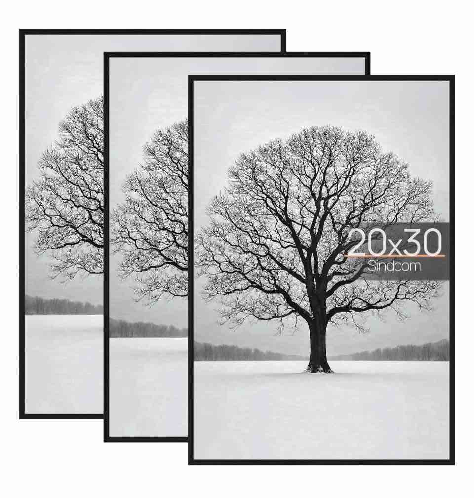 Sindcom 20x30 Picture Frames  Gallery Wall Poster Frames Set of 3  Black