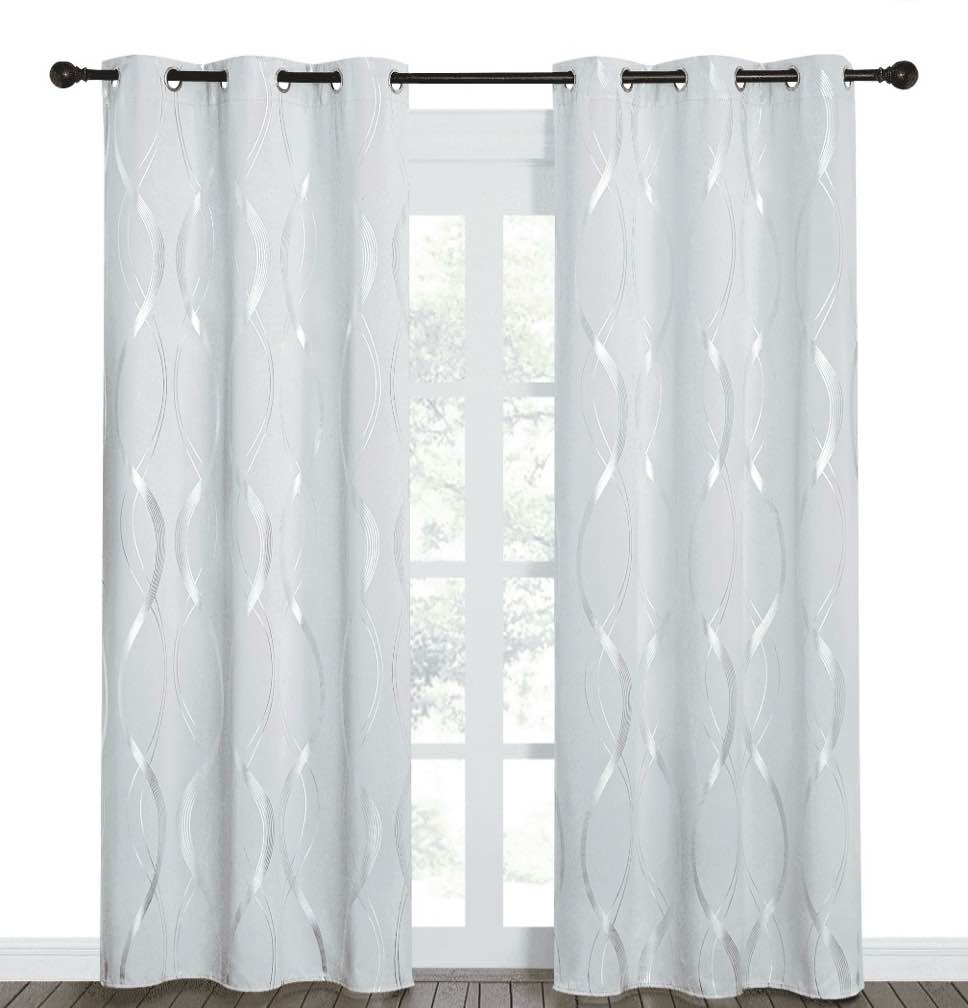 Condition photo showing New/Like New for nicetown grommet blackout curtains thermal insulated energy efficient drapes for bedroom and living room greyish white 42x84 inch 2 panels
